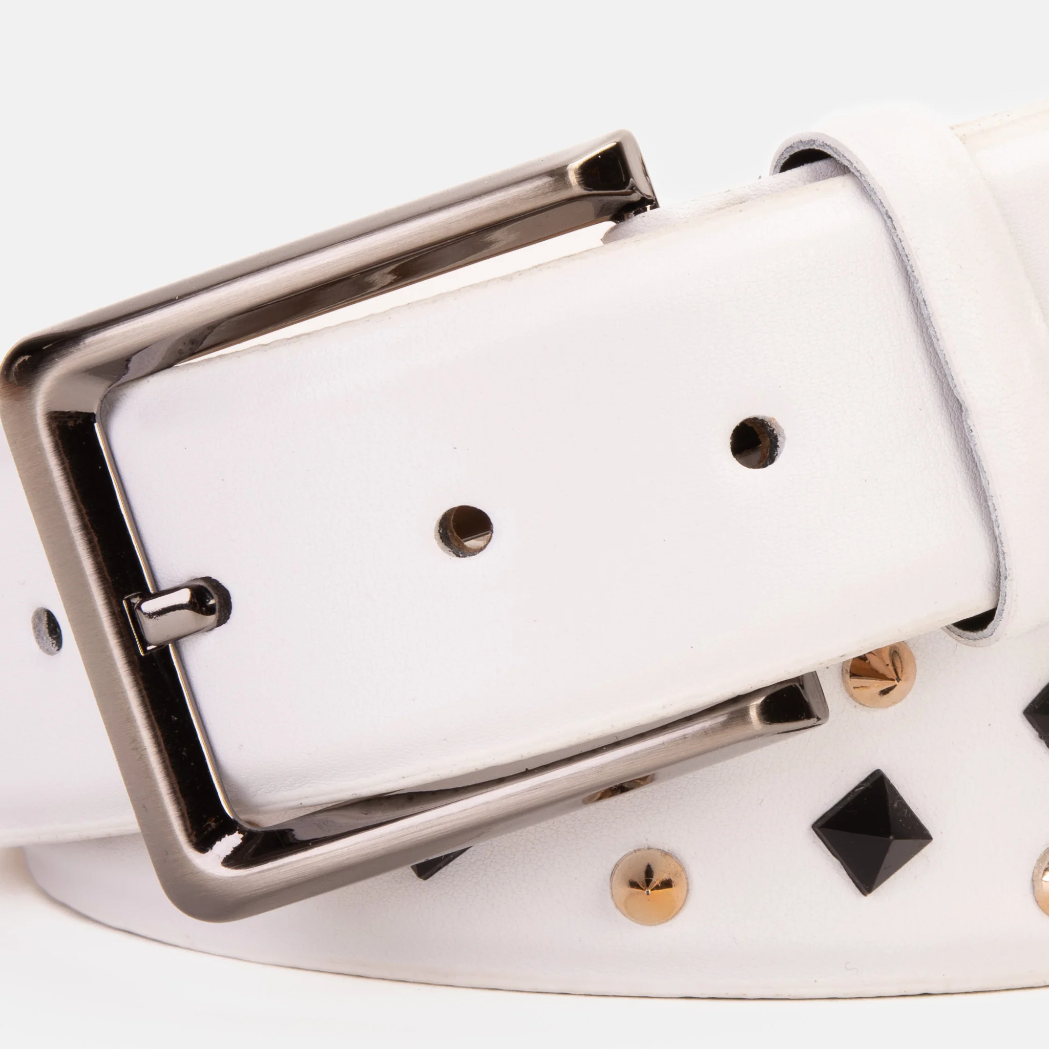 The Infanta White Spike Leather Belt - Image 3