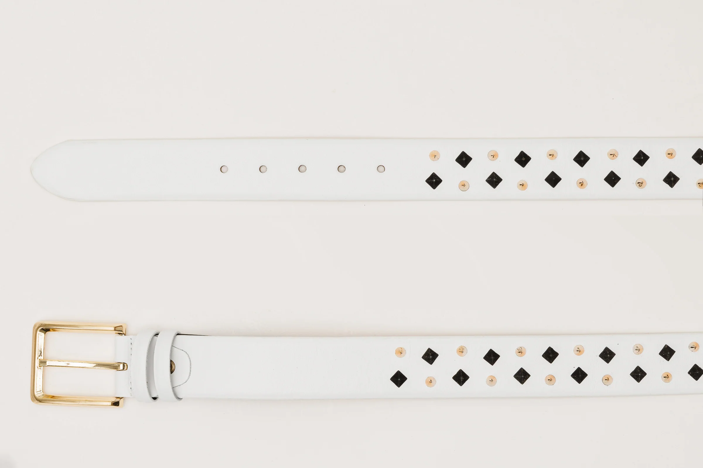 The Infanta White Spike Leather Belt - Image 4