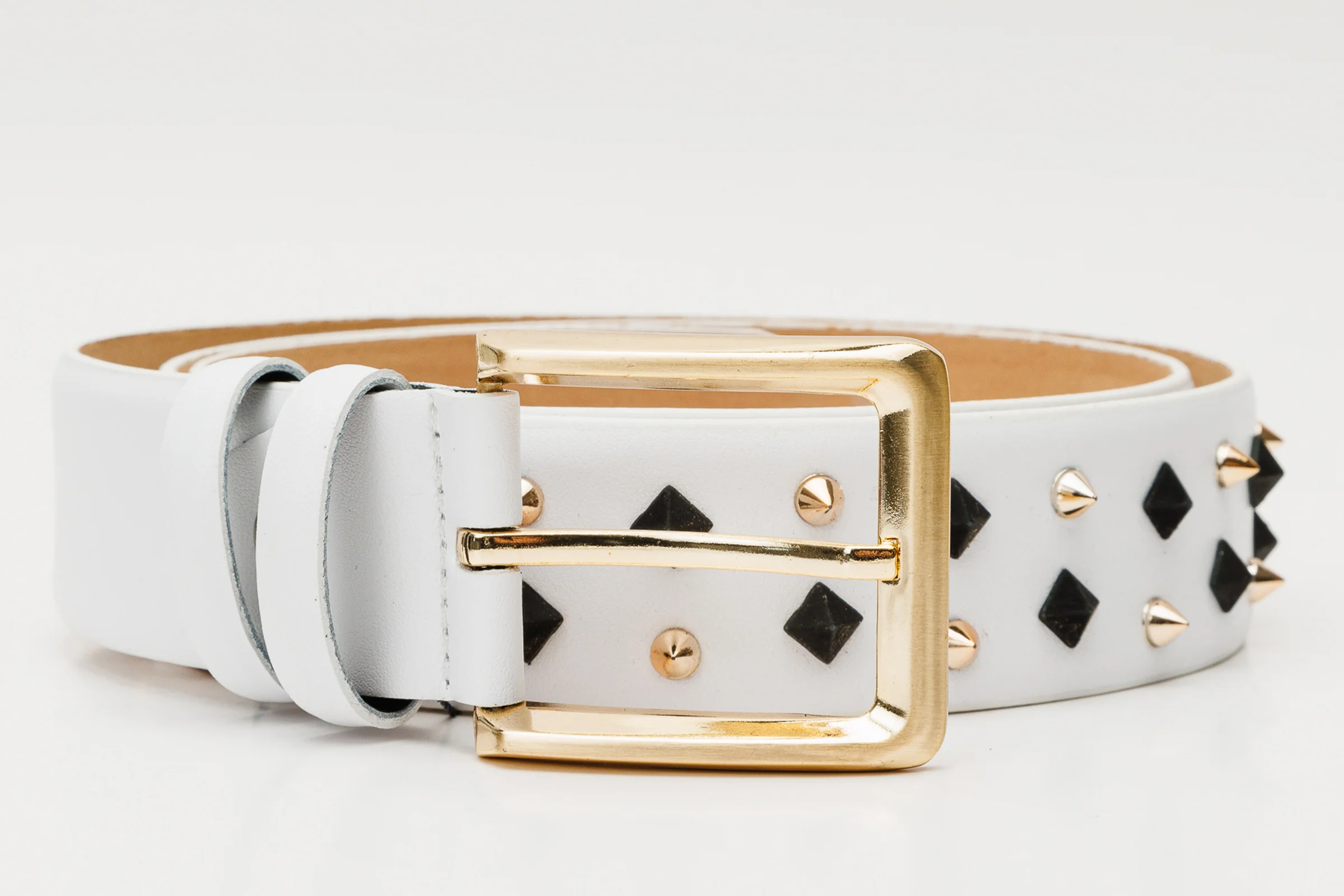 The Infanta White Spike Leather Belt - Image 7
