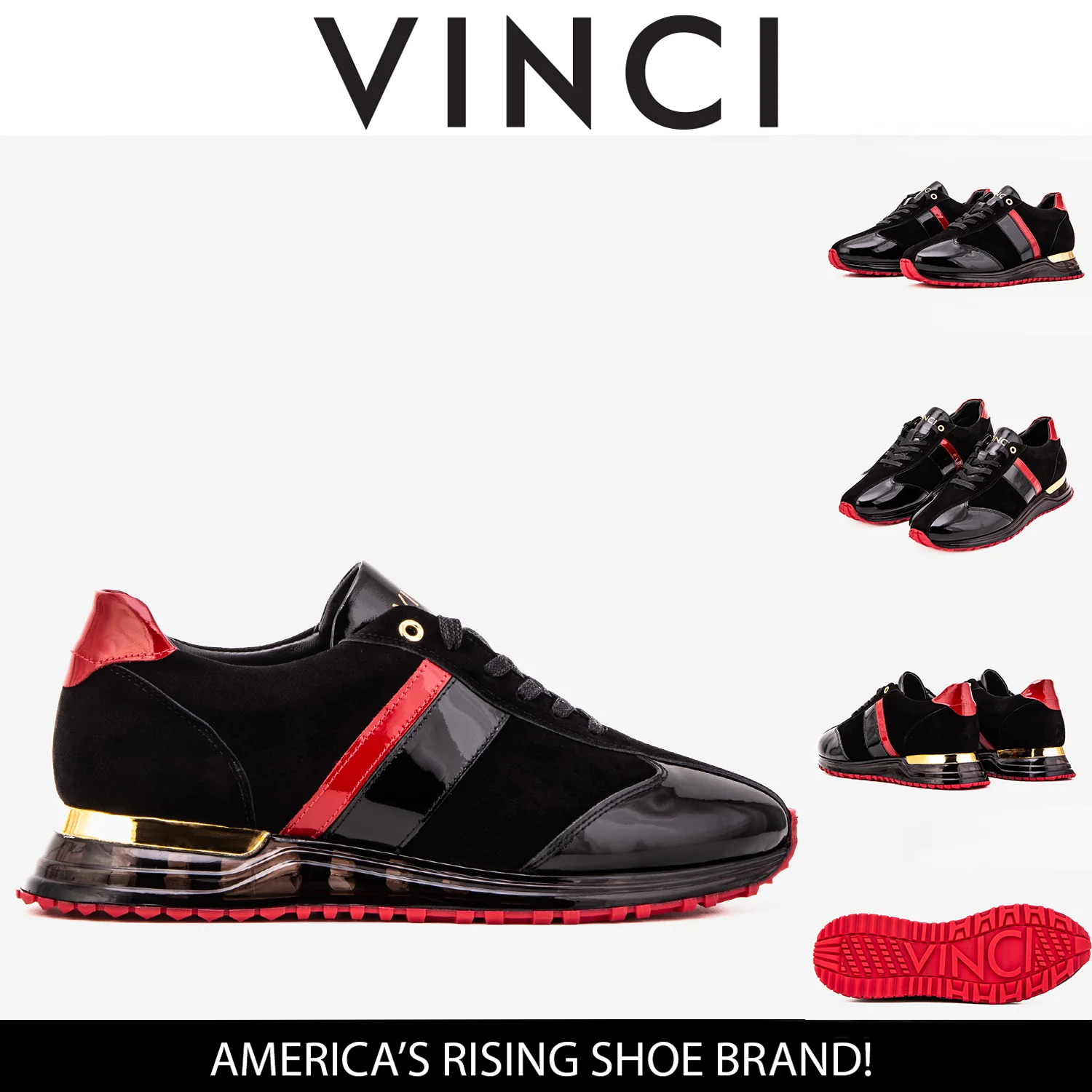 The Inferno Black & Red Leather Men Sneaker - Image 4