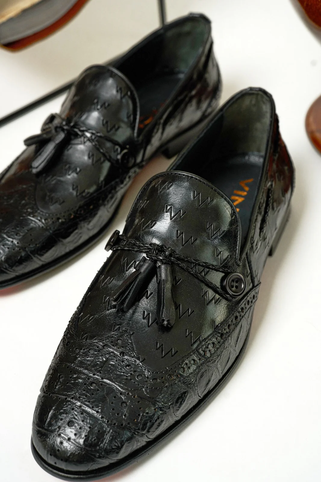 The Istanbul Black Leather Tassel Loafer Men Shoe - Image 10