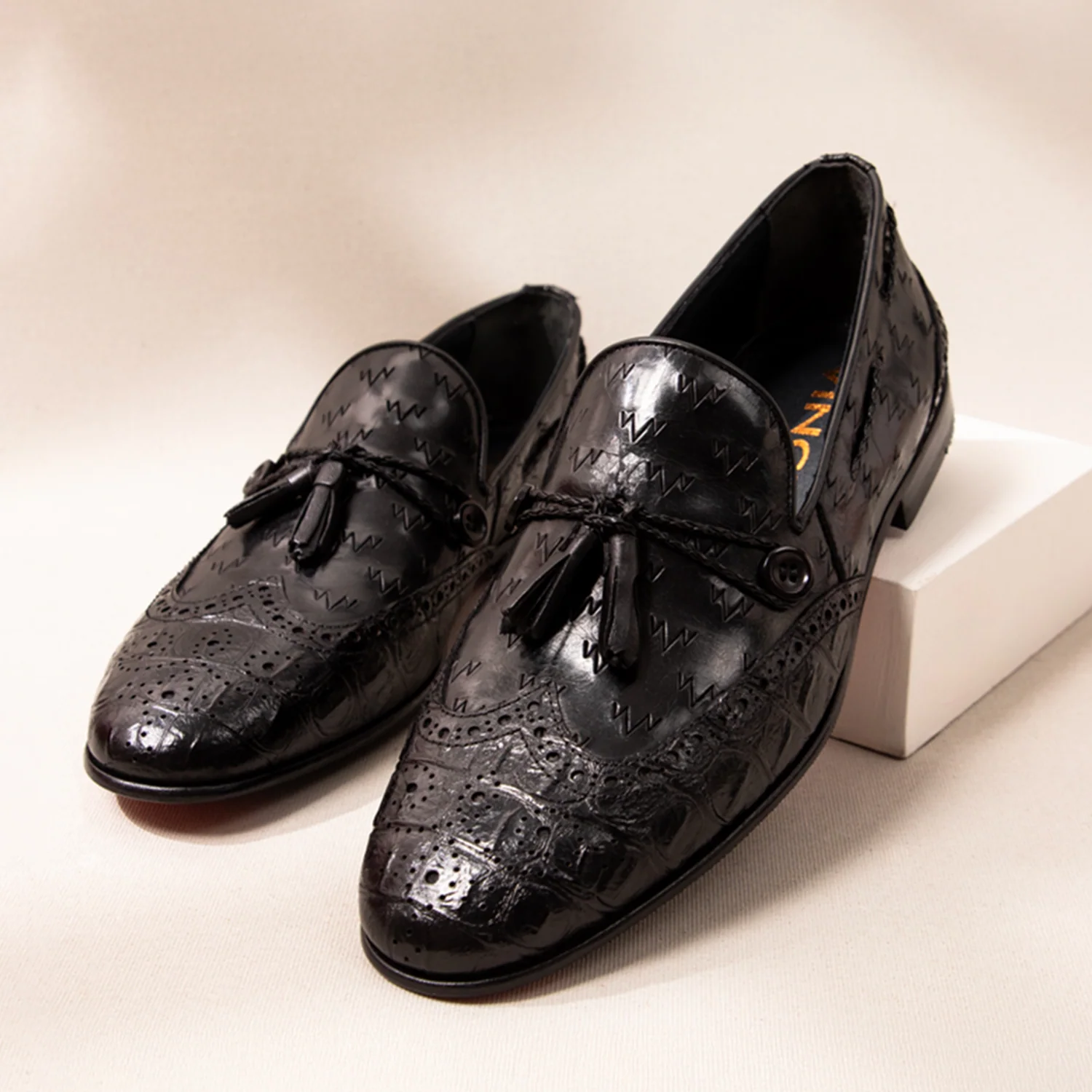 The Istanbul Black Leather Tassel Loafer Men Shoe - Image 11