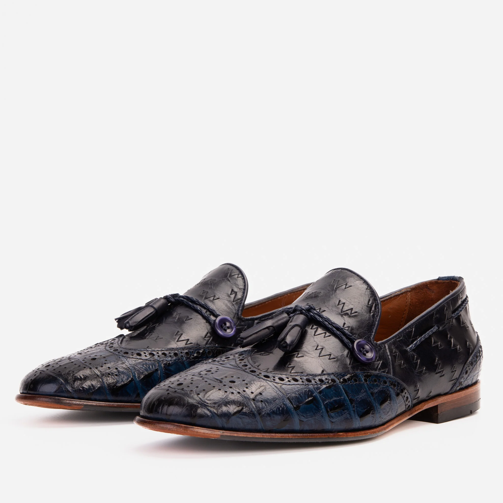 The Istanbul Navy Blue Leather Tassel Loafer Men Shoe - Image 2