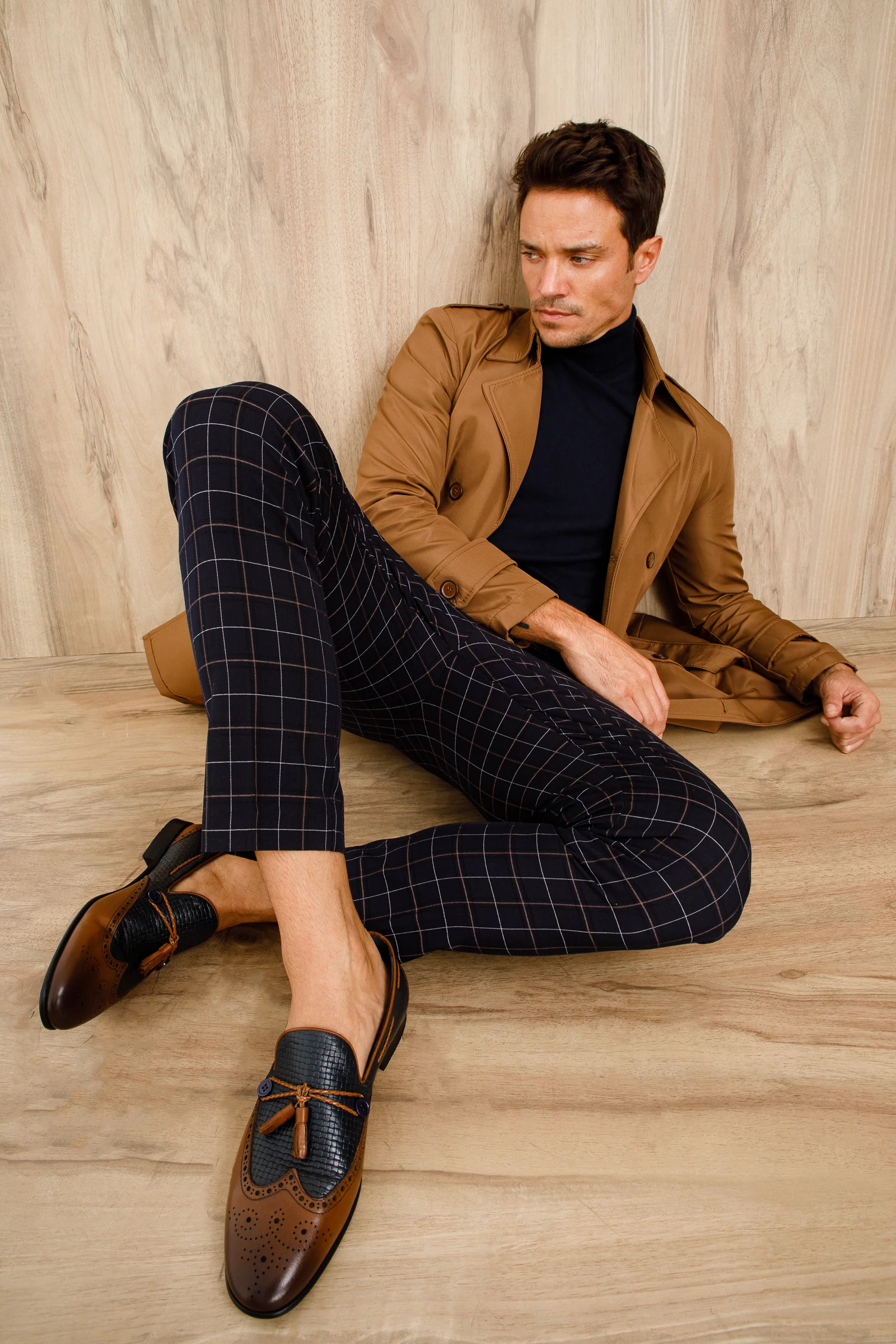 The Istanbul Tan & Navy Blue Leather Tassel Loafer Men Shoe - Image 8