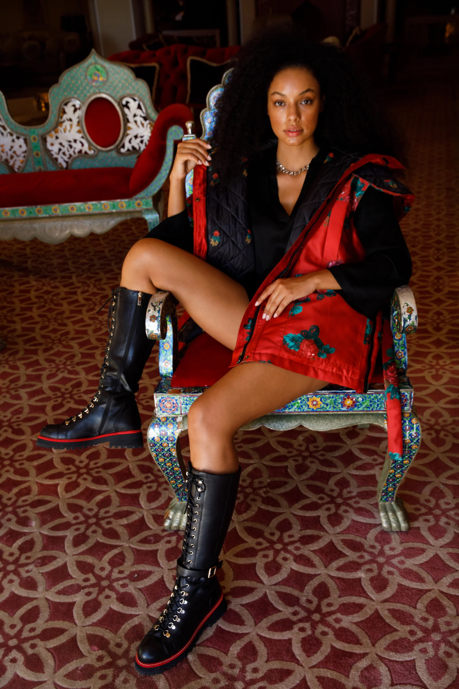 The Istinye Black Leather Knee High Lace-Up Women Boot Limited Edition - Image 19