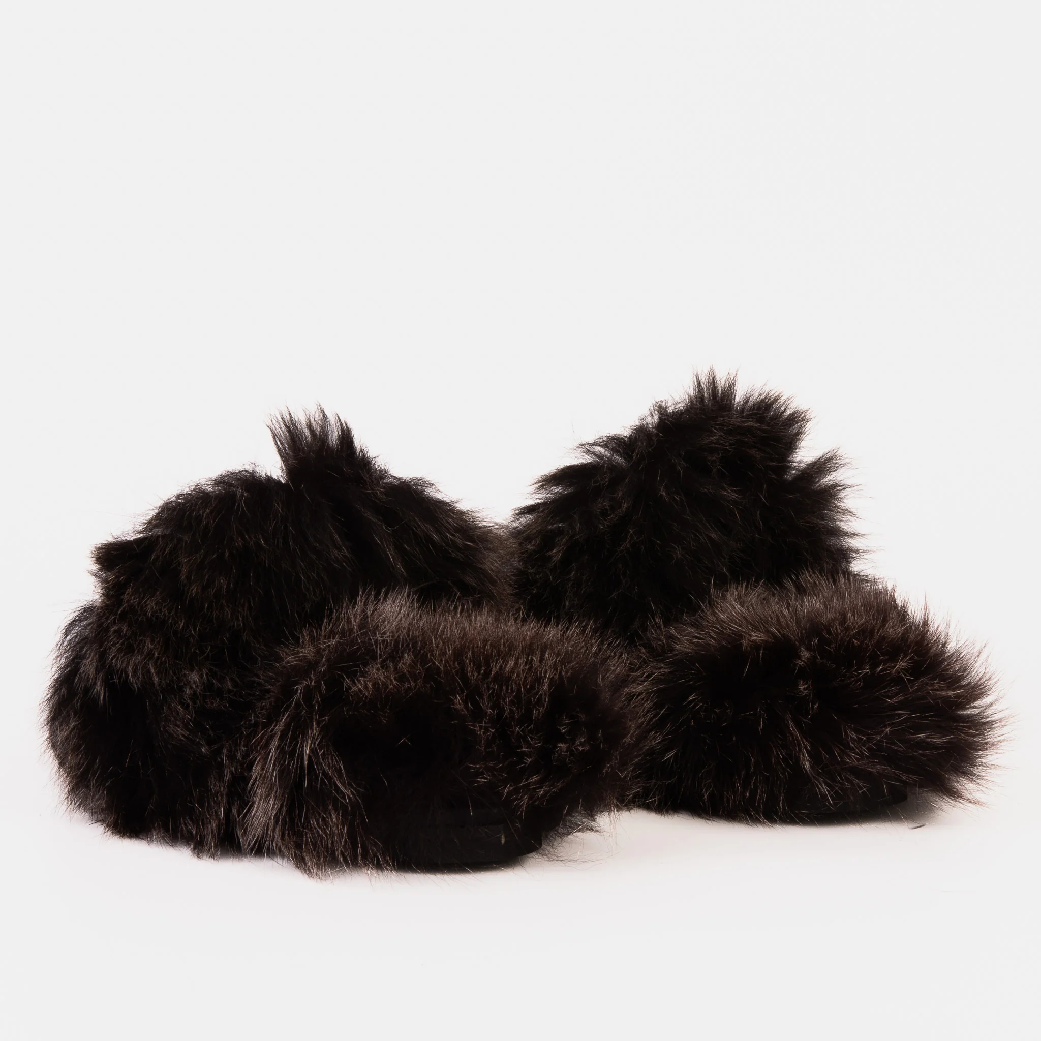 The Izmir Black Patent Leather Natural Fur Women Slipper - Image 6