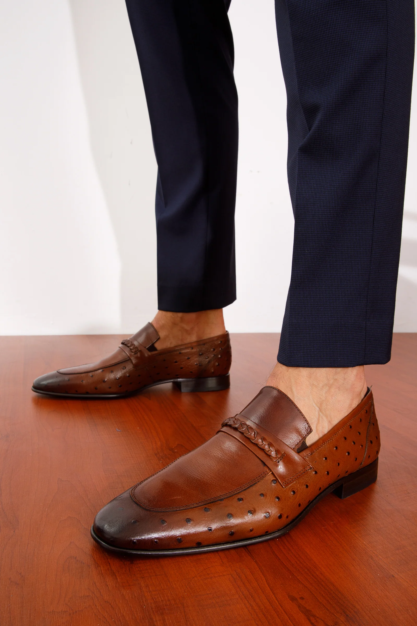 The Johannesburg Brown Leather Dress Loafer Men Shoe - Image 11