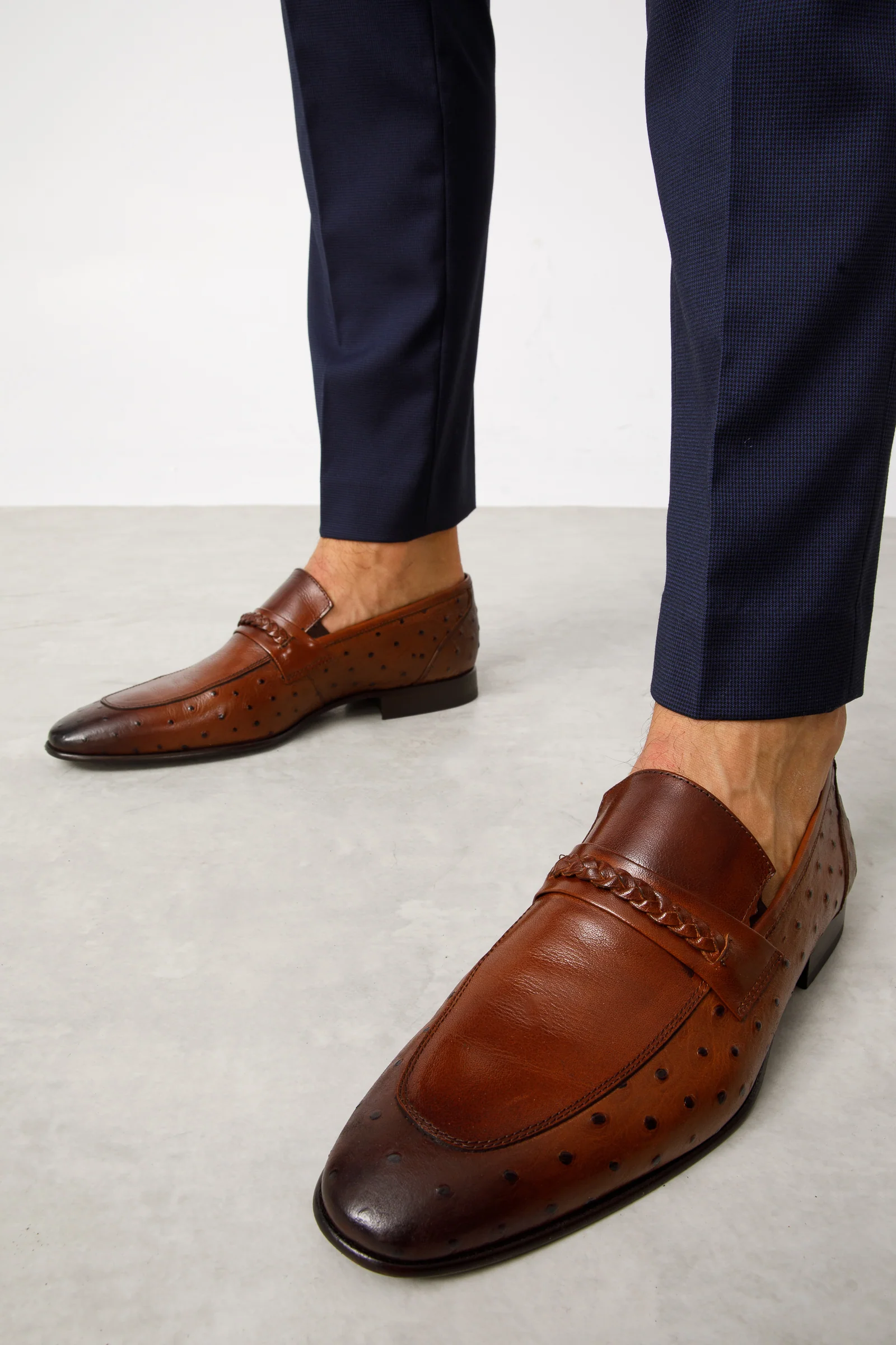 The Johannesburg Brown Leather Dress Loafer Men Shoe - Image 13