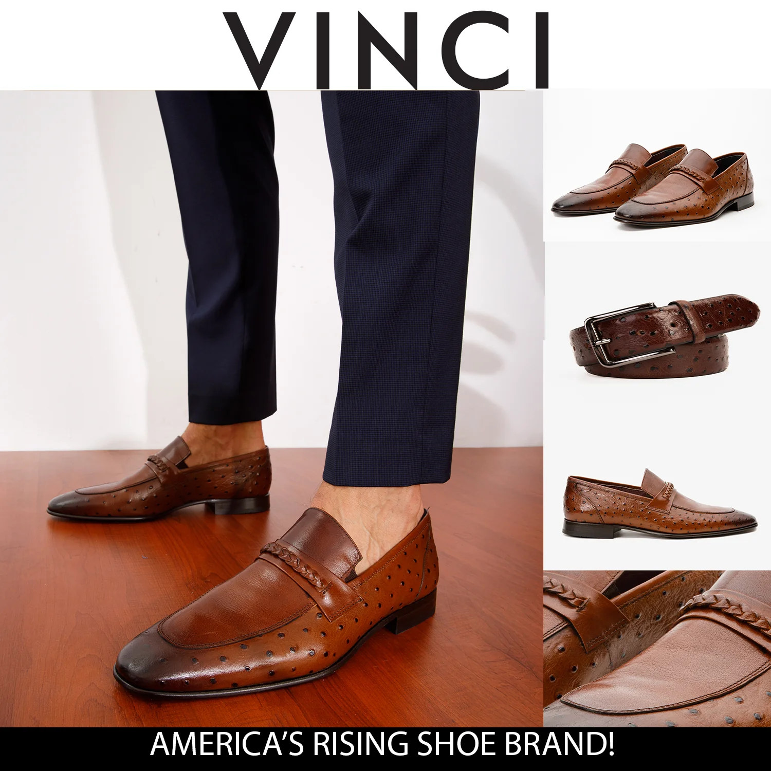 The Johannesburg Brown Leather Dress Loafer Men Shoe - Image 2