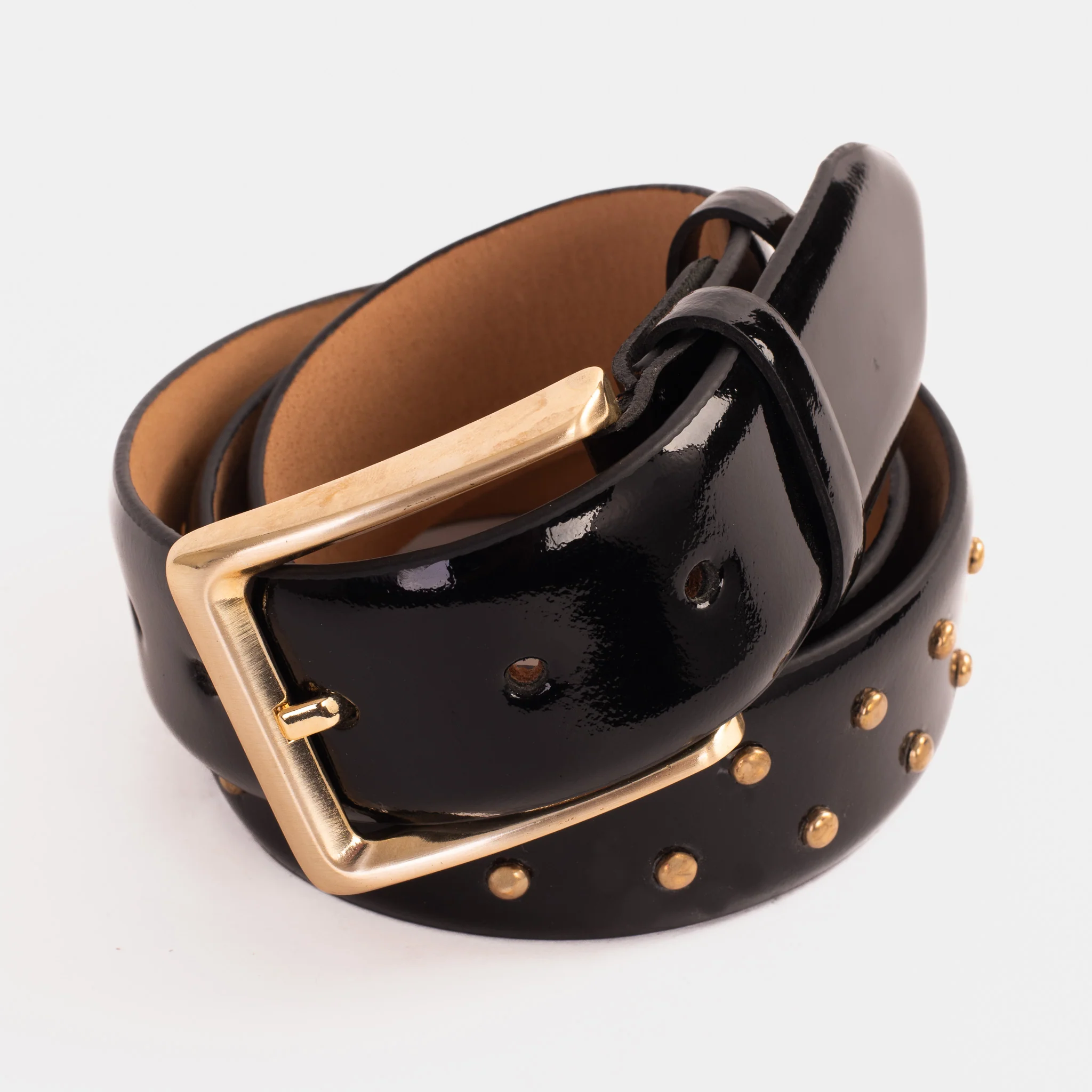 The Jupiter Black Patent Spike Leather Belt - Image 5