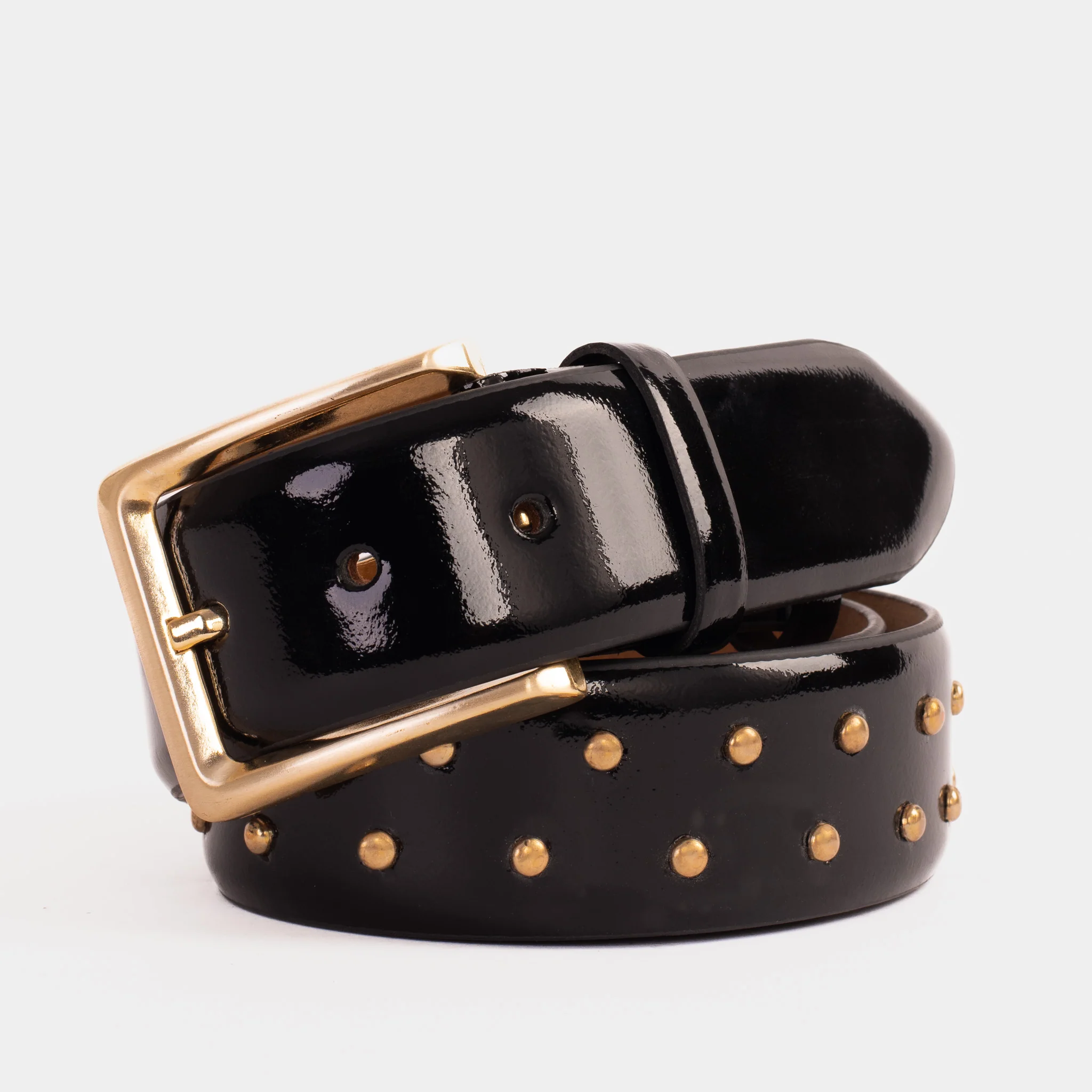 The Jupiter Black Patent Spike Leather Belt - Image 6