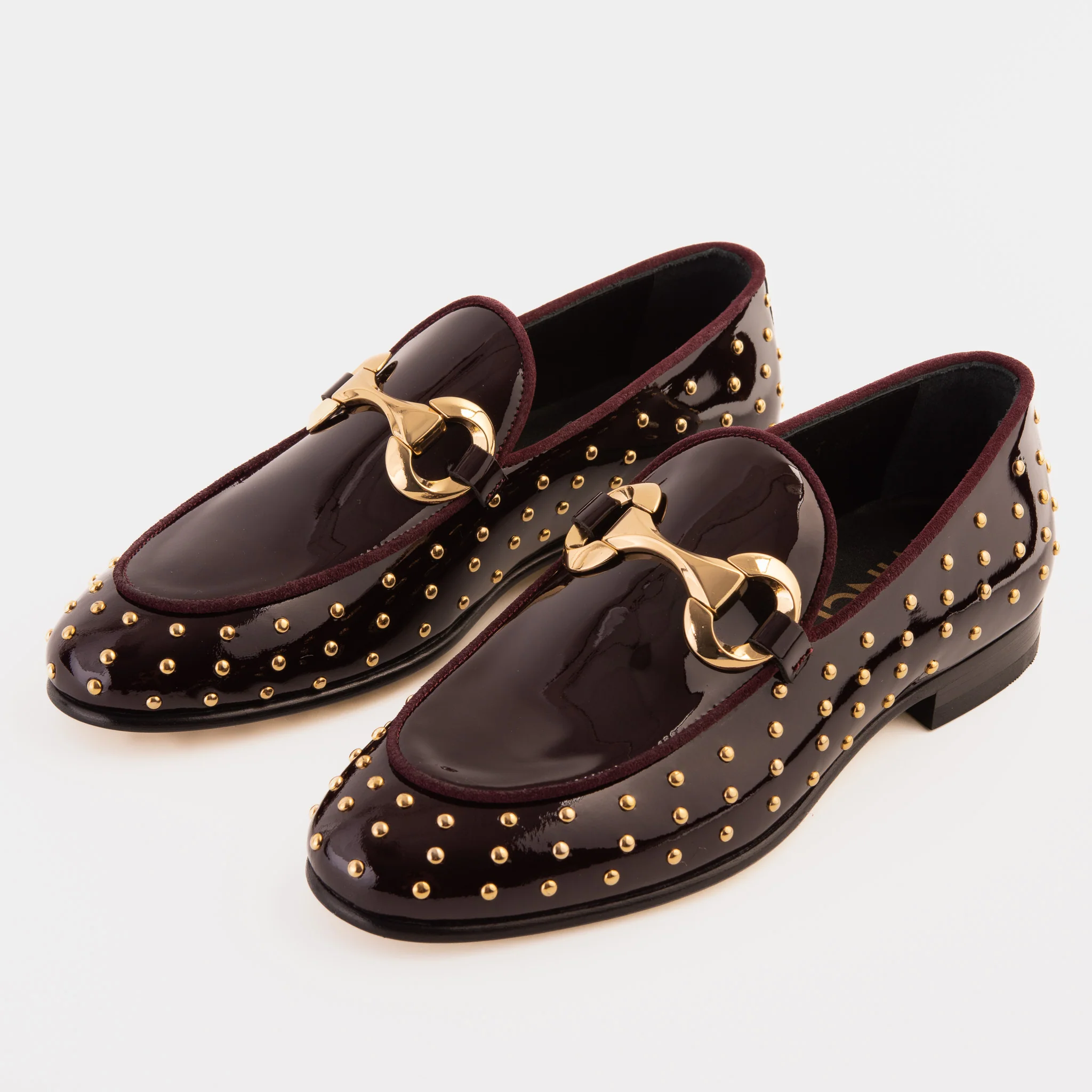 The Jupiter Shoe Burgundy Spike Leather Bit Dress Loafer Limited Edition Men Shoe - Image 8