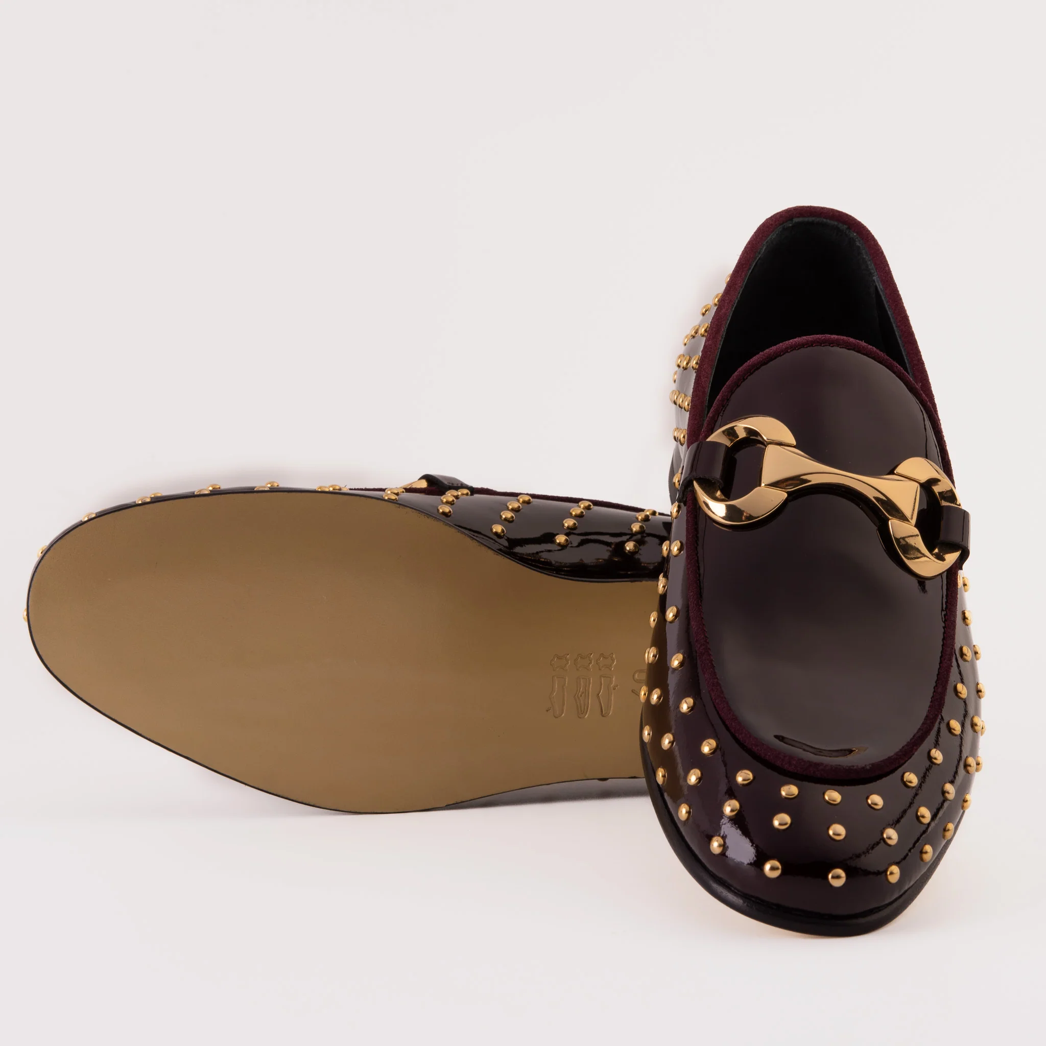 The Jupiter Shoe Burgundy Spike Leather Bit Dress Loafer Limited Edition Men Shoe - Image 9