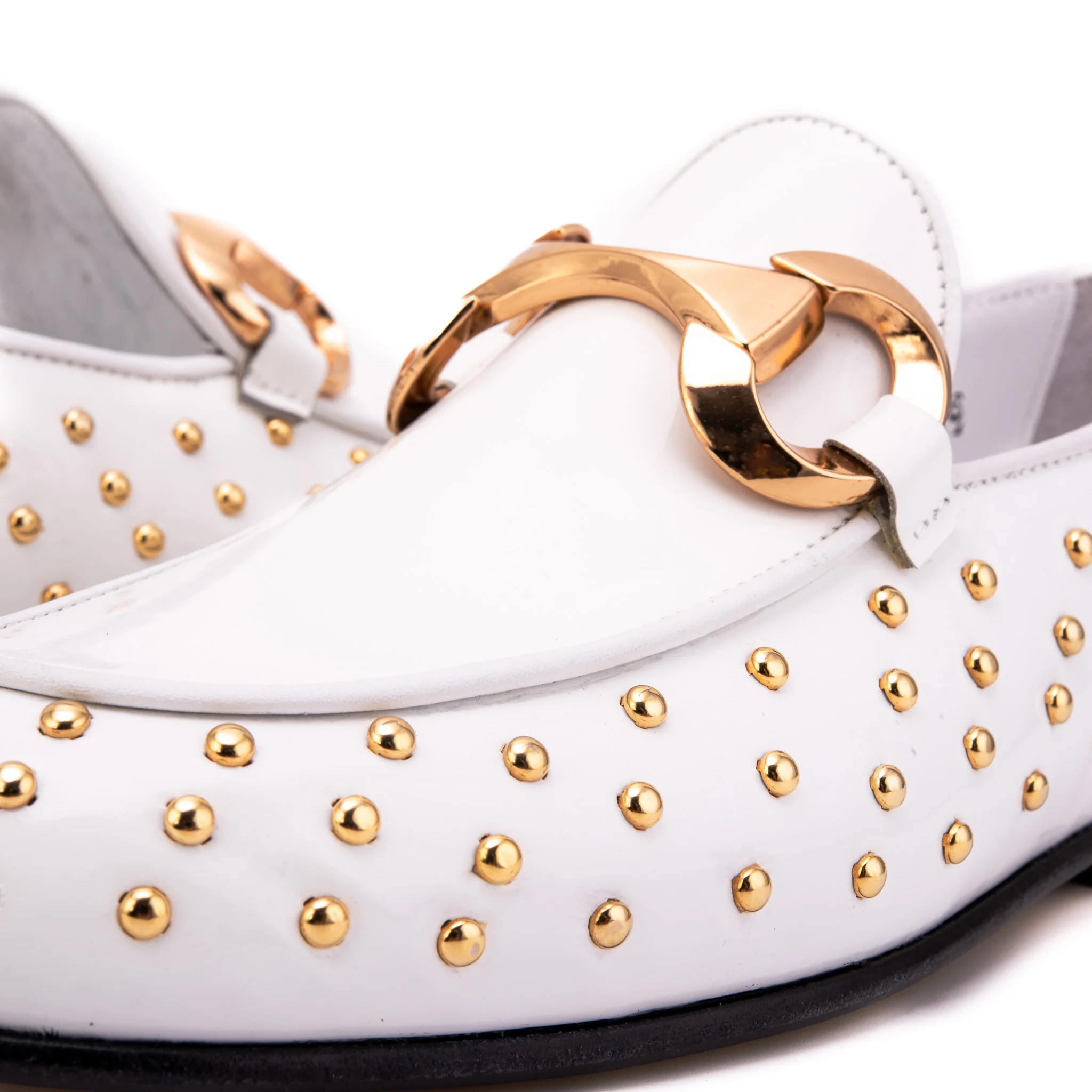 The Jupiter Shoe White Spike Leather Bit Dress Loafer Limited Edition Women Shoe - Image 5