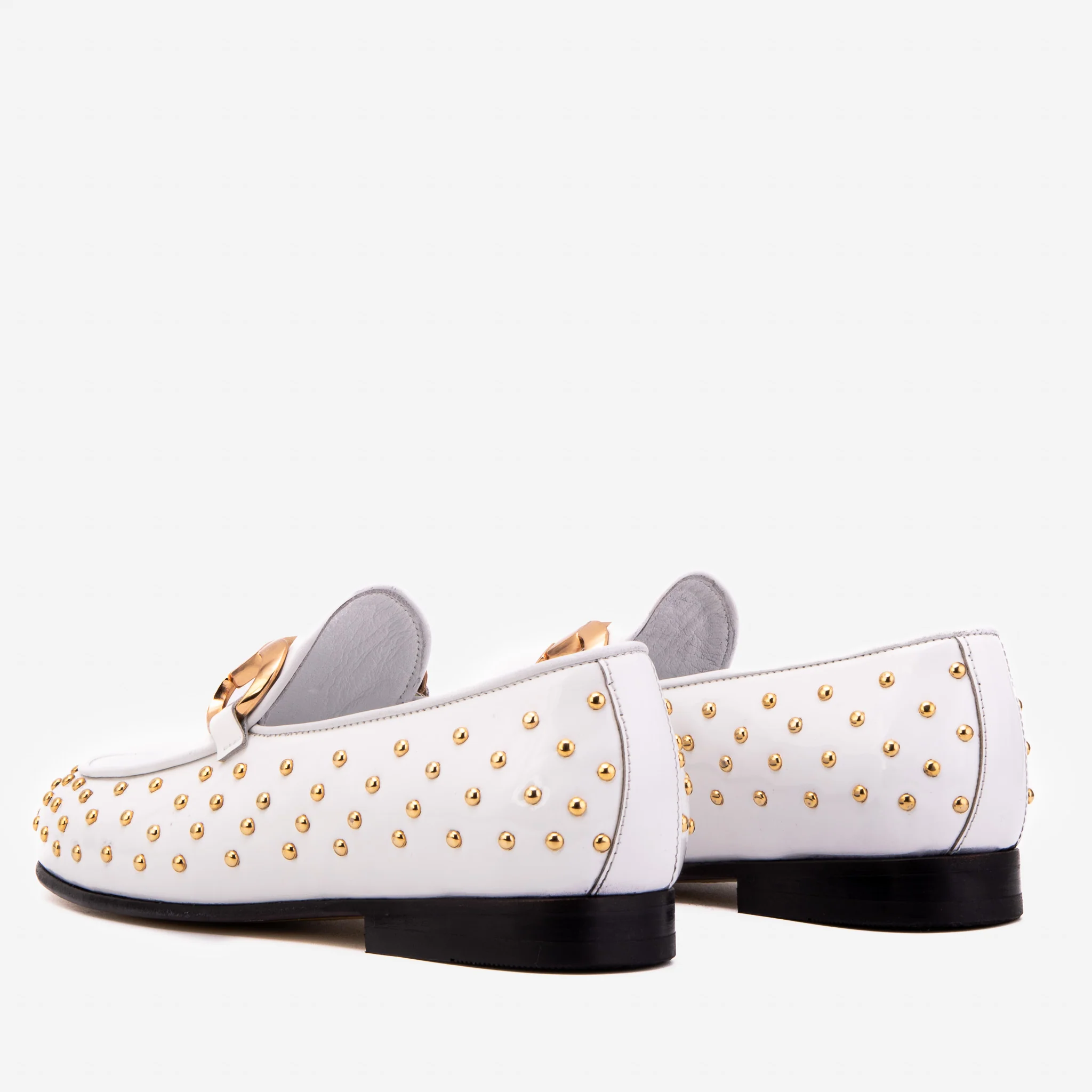 The Jupiter Shoe White Spike Leather Bit Dress Loafer Limited Edition Women Shoe - Image 6