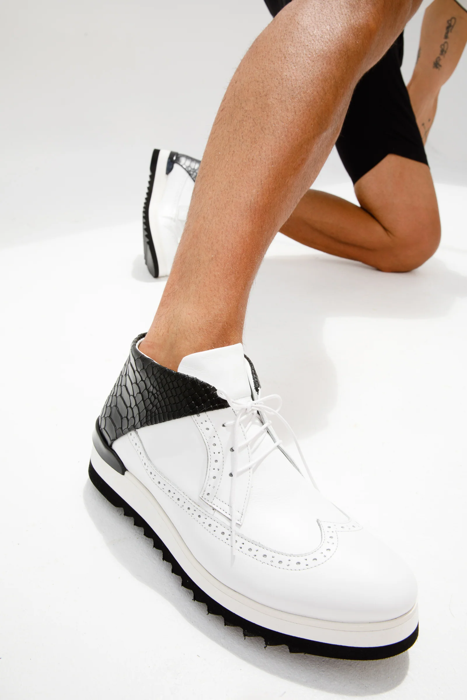 The Kagan White Wingtip Chukka Men Sneaker Boot - Image 11