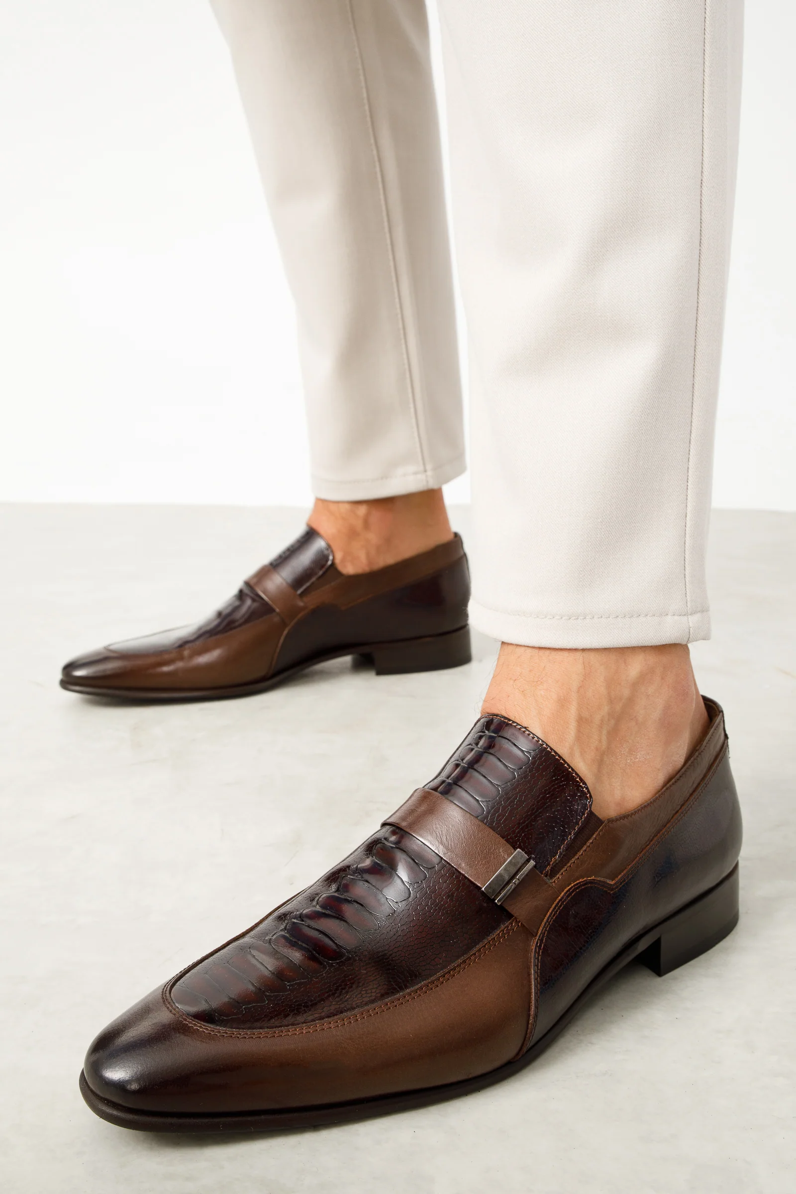 The Kazablanka Brown Leather Bit Loafer Men  Shoe - Image 7