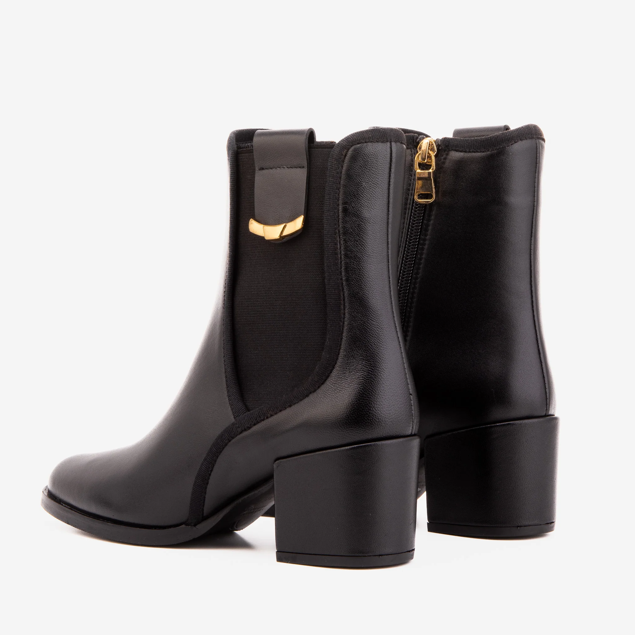 The Kensington Black Leather Block Heel Women’s Mid-Calf Boot - Image 4