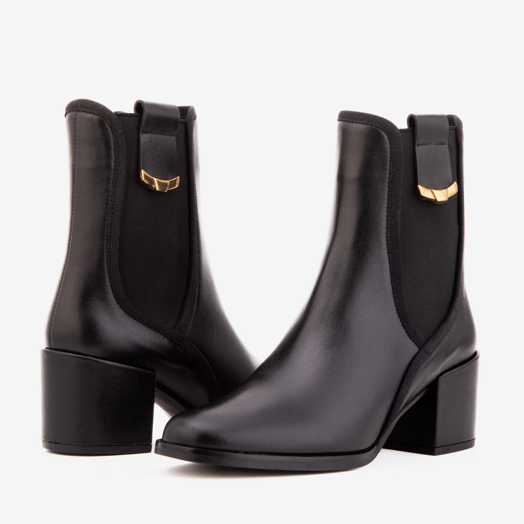 The Kensington Black Leather Block Heel Women’s Mid-Calf Boot - Image 5