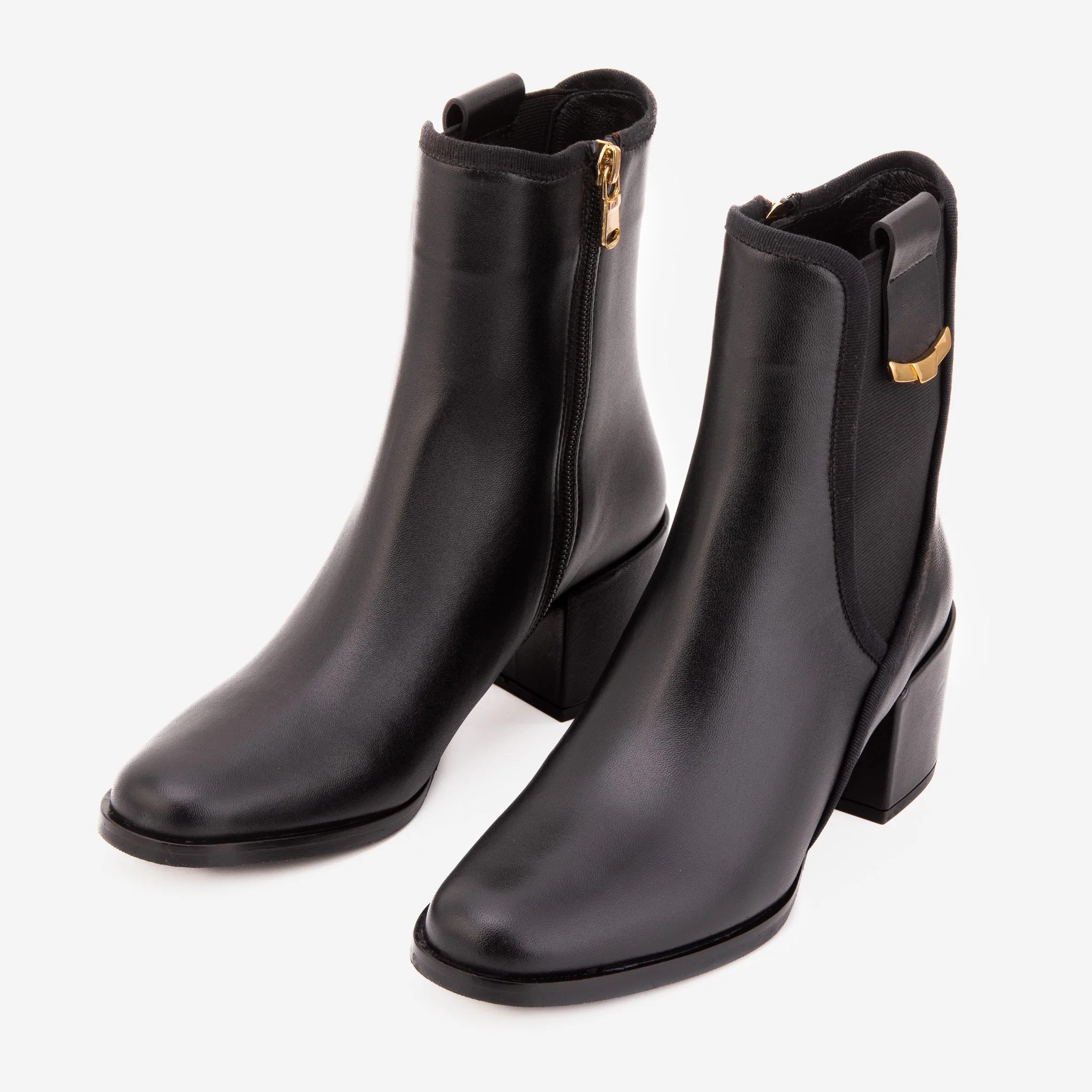 The Kensington Black Leather Block Heel Women’s Mid-Calf Boot - Image 6