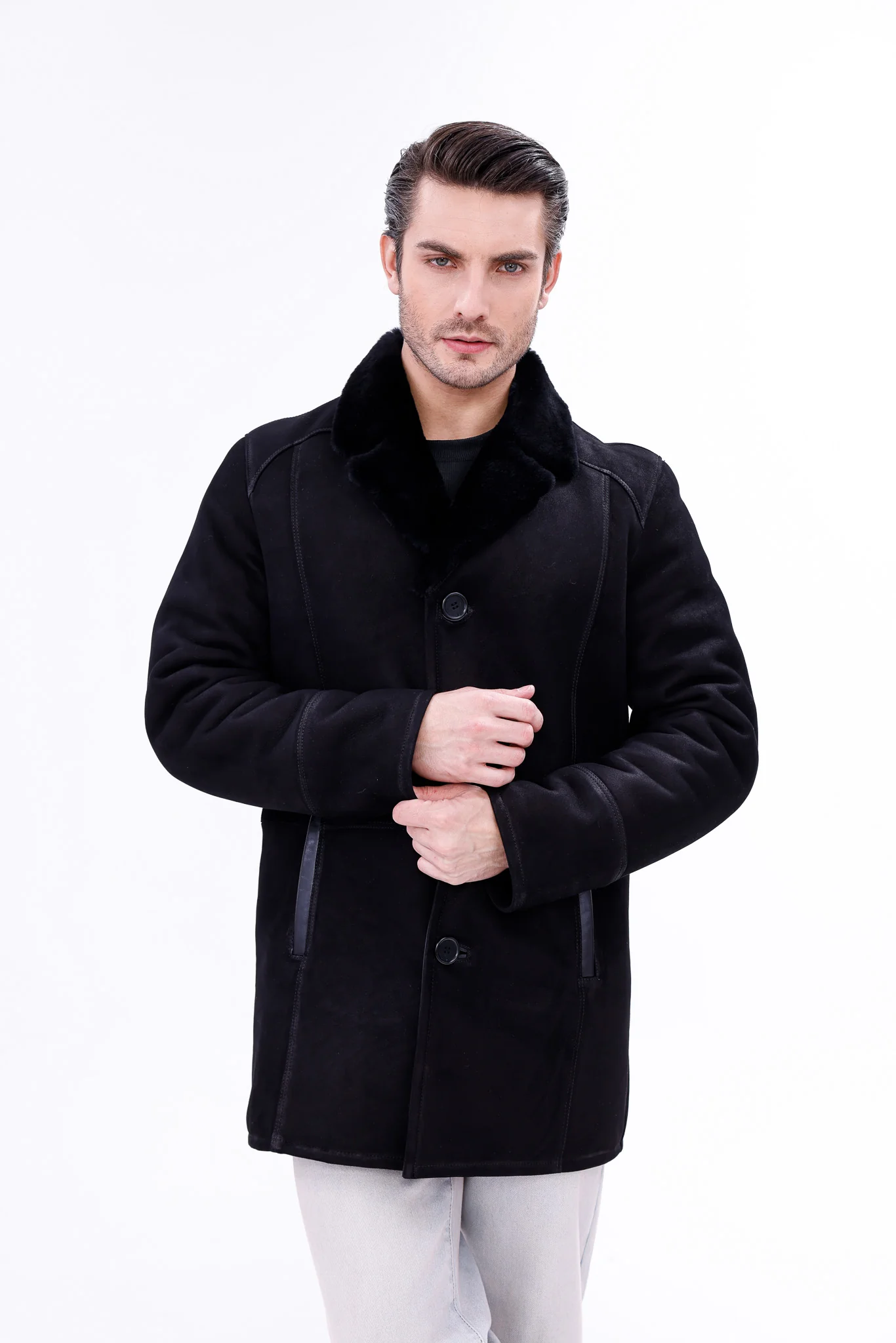 The Lariana Black Shearling Men Jacket - Image 10