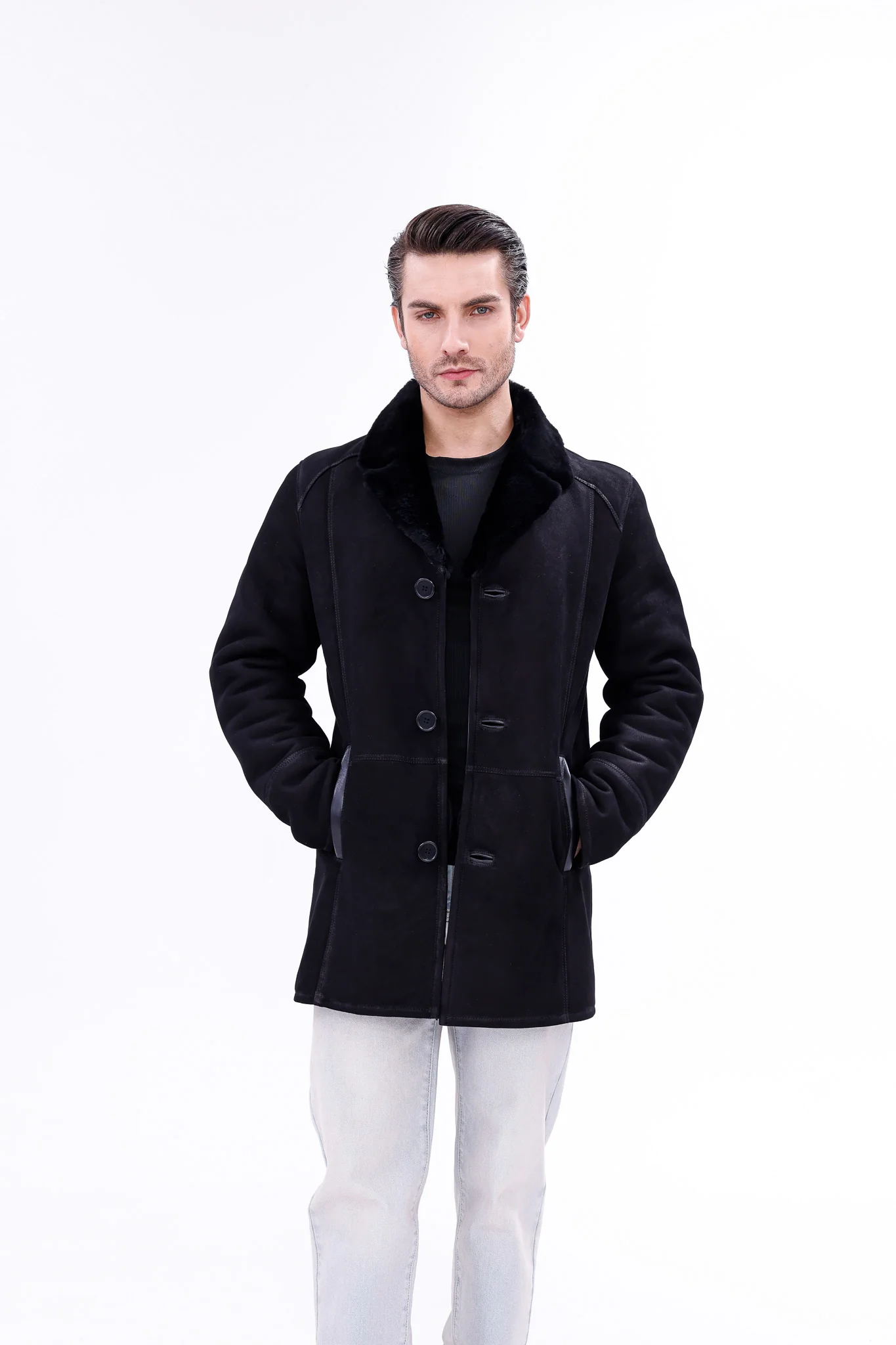 The Lariana Black Shearling Men Jacket - Image 6