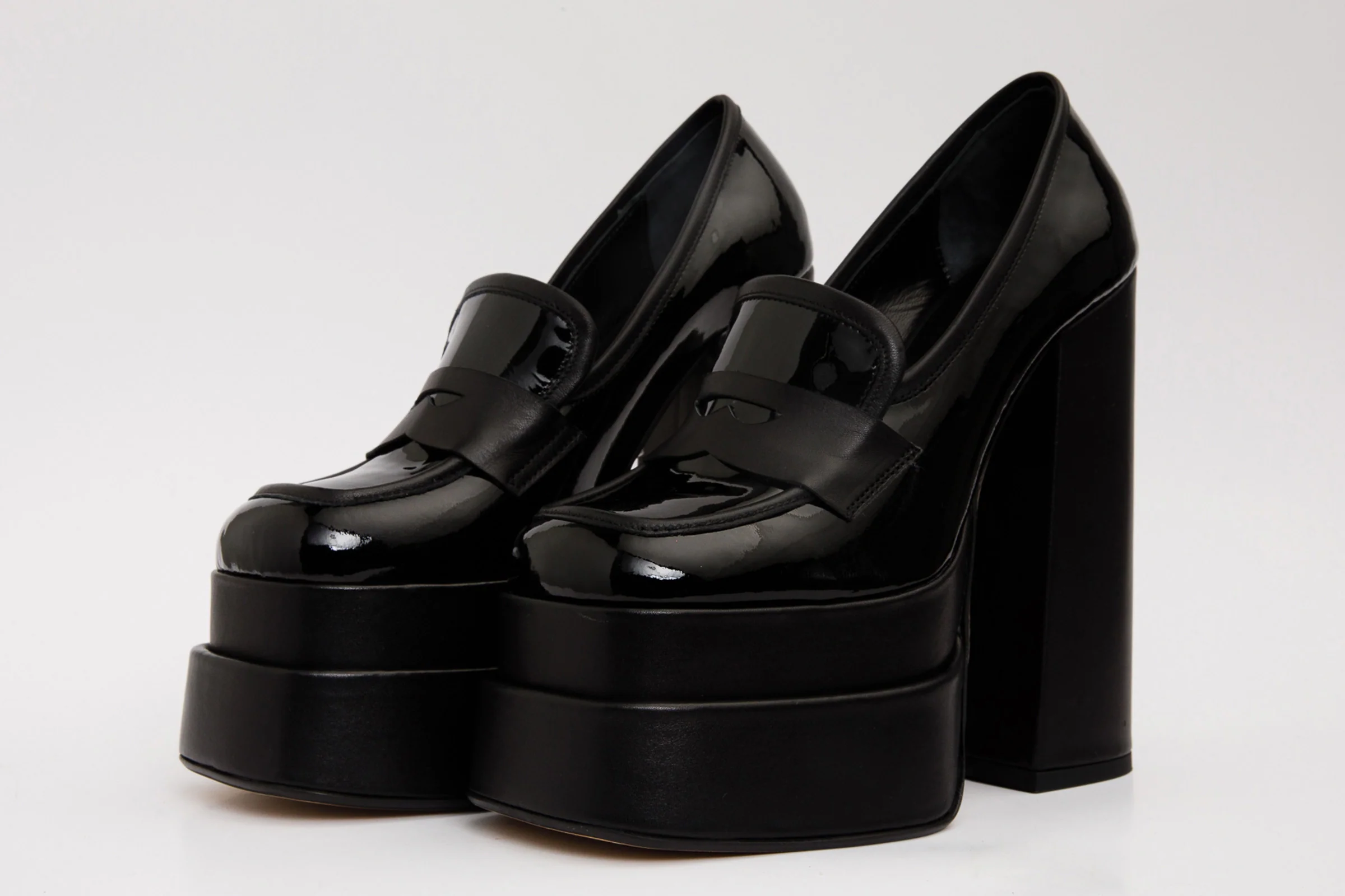 The Latino Black Leather Platform Heel Pump Women Shoe Final Sale! - Image 2