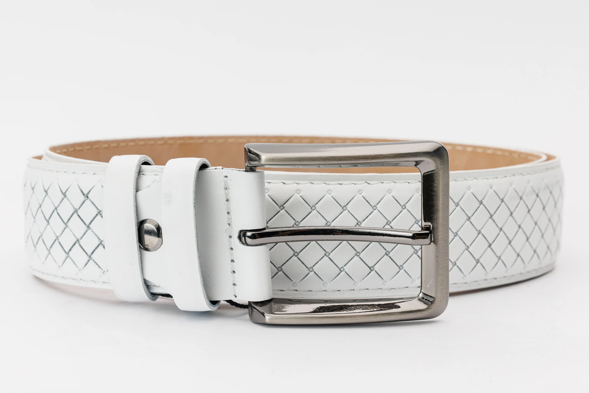 The Layla White Woven Leather Belt - Image 7
