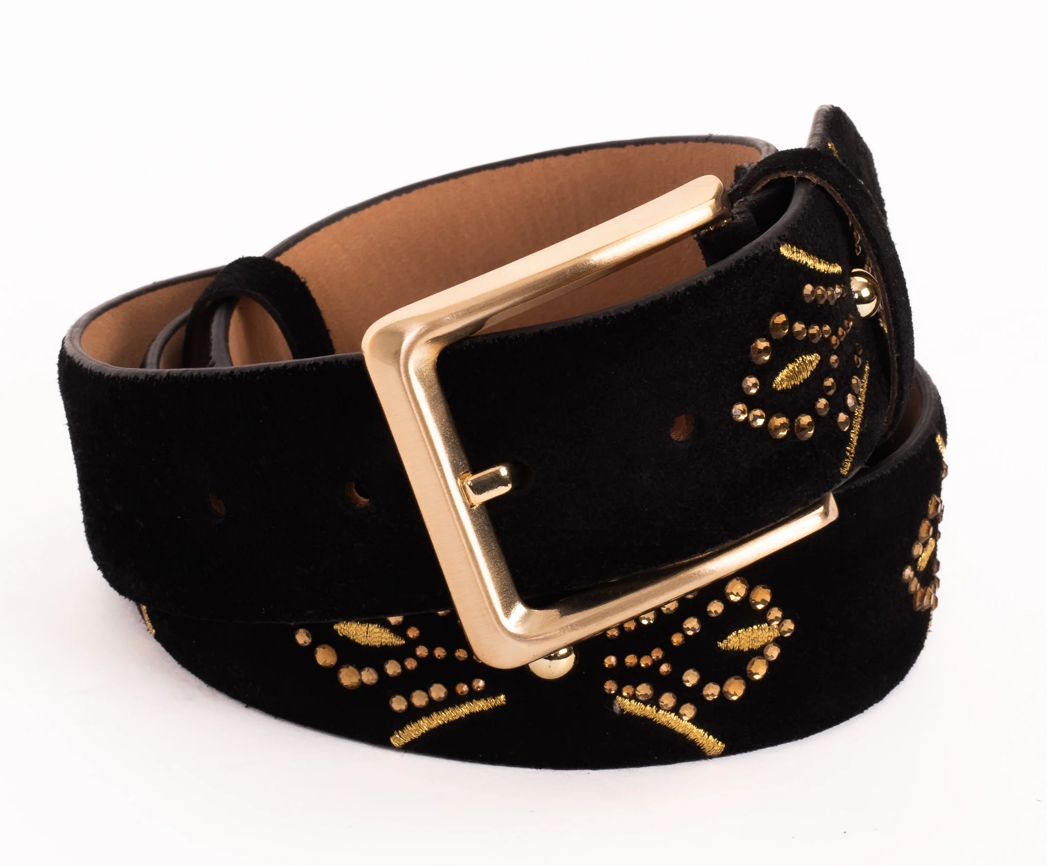 The Lazio Black Suede Leather Belt - Image 2