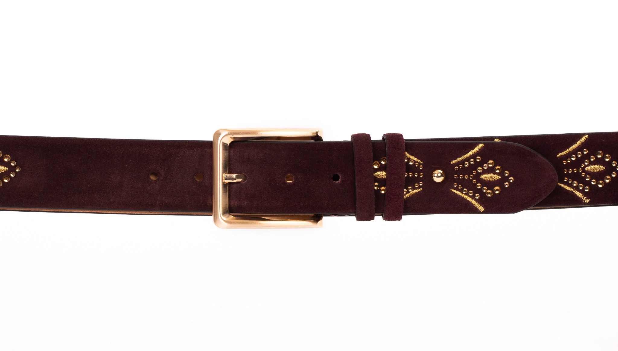 The Lazio Burgundy  Suede Leather Belt - Image 2