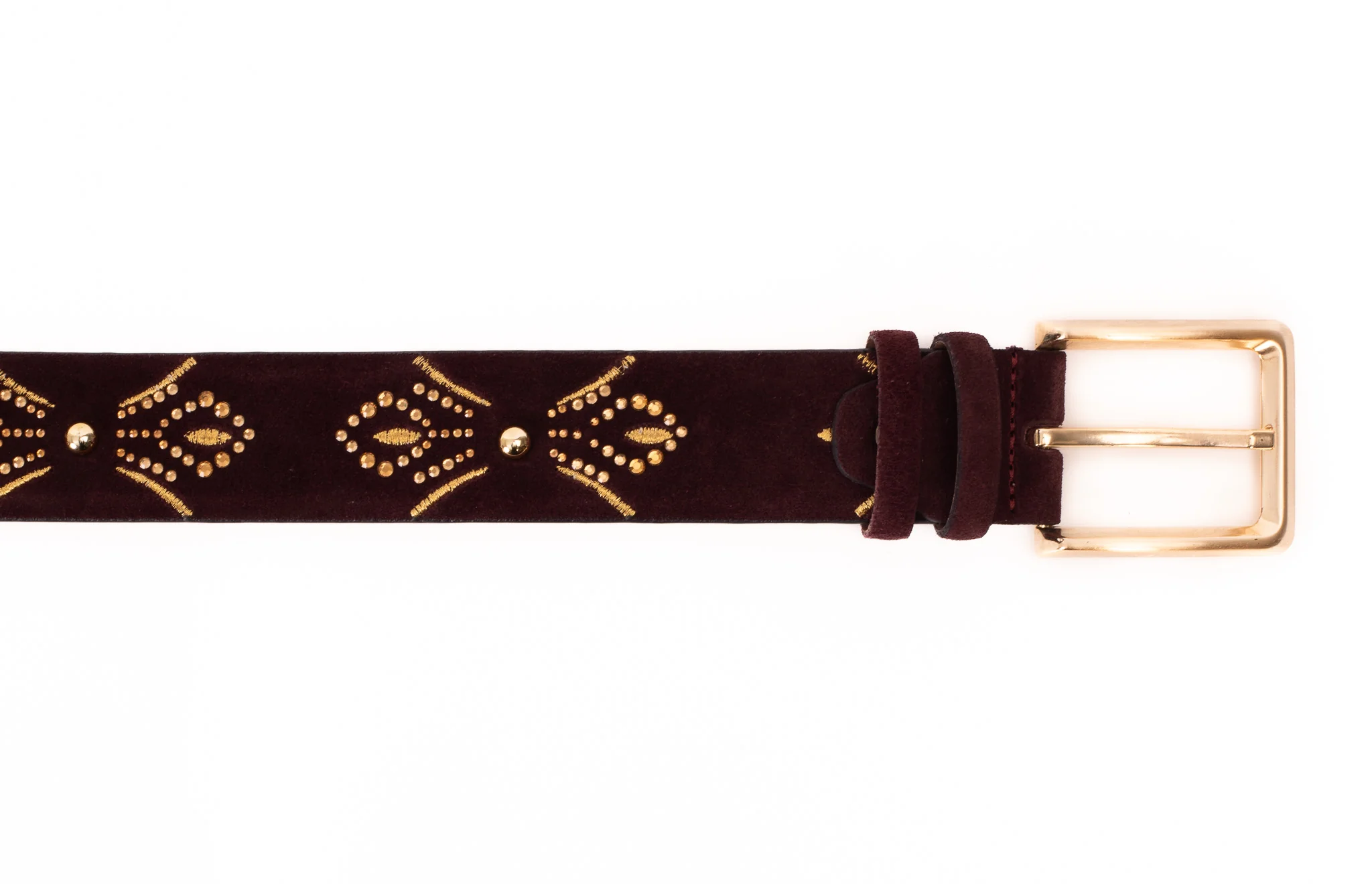 The Lazio Burgundy  Suede Leather Belt - Image 4