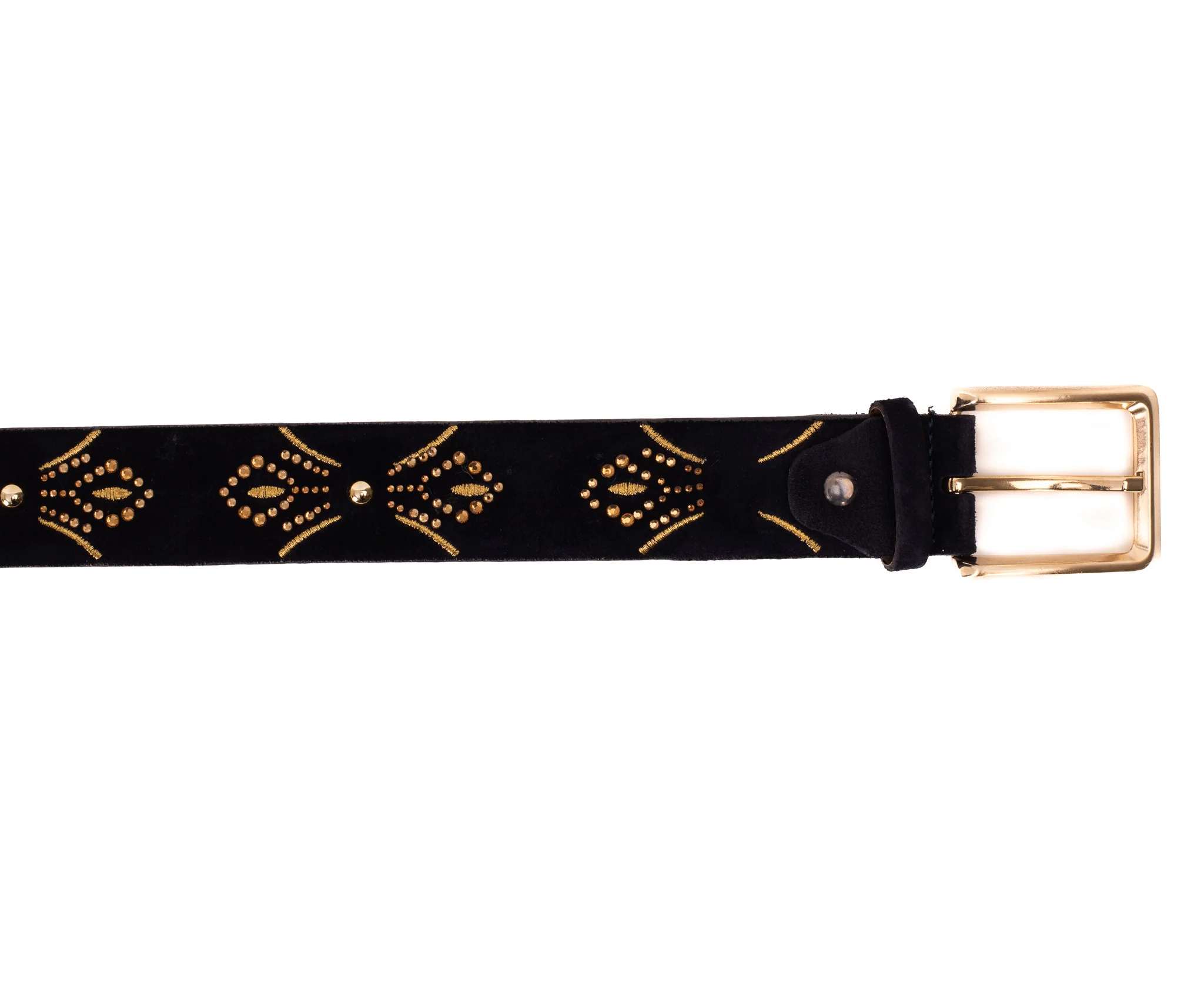 The Lazio Navy Blue Suede Leather Belt - Image 4