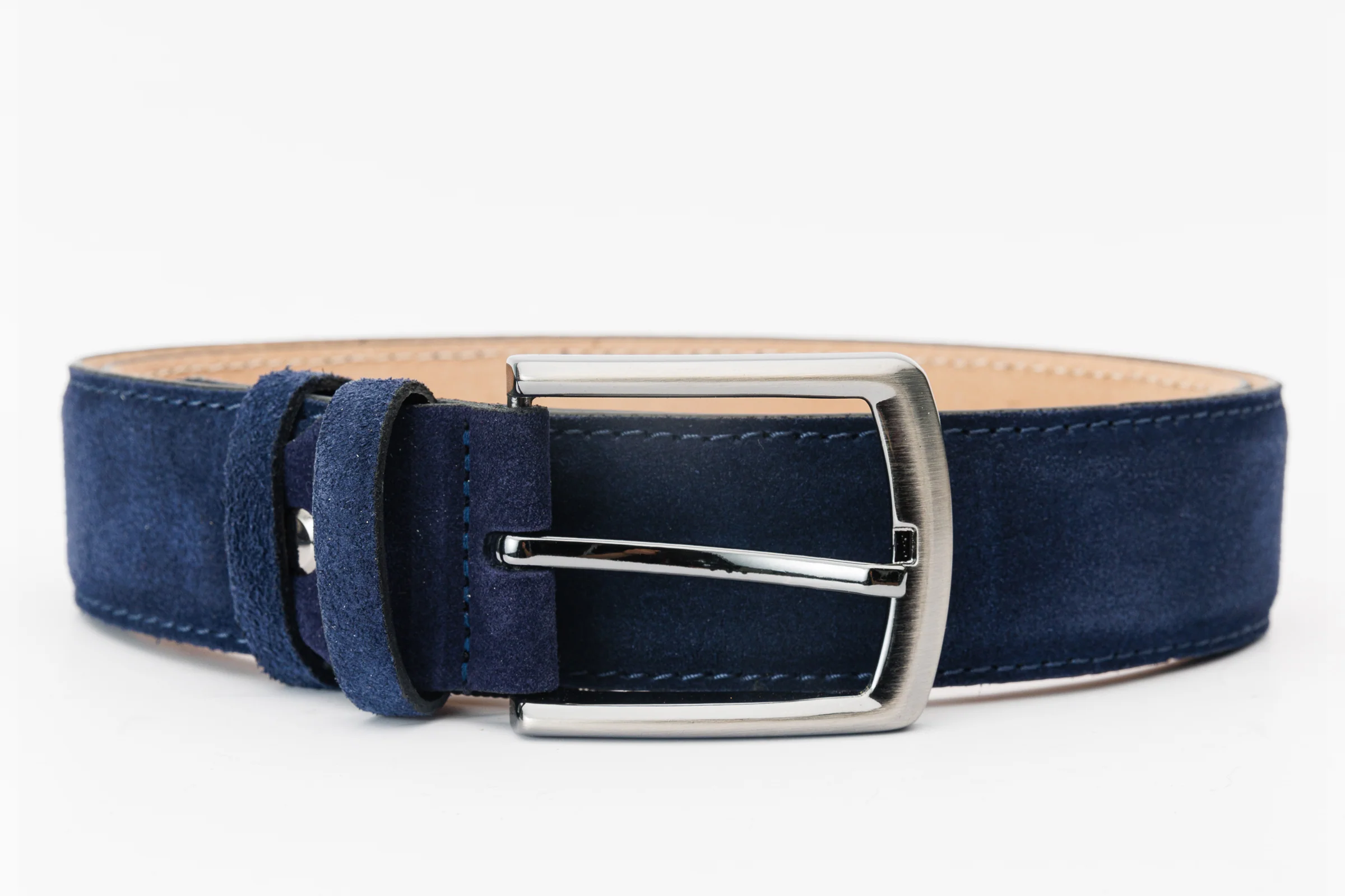 The Bari Navy Suede Leather Belt - Image 5