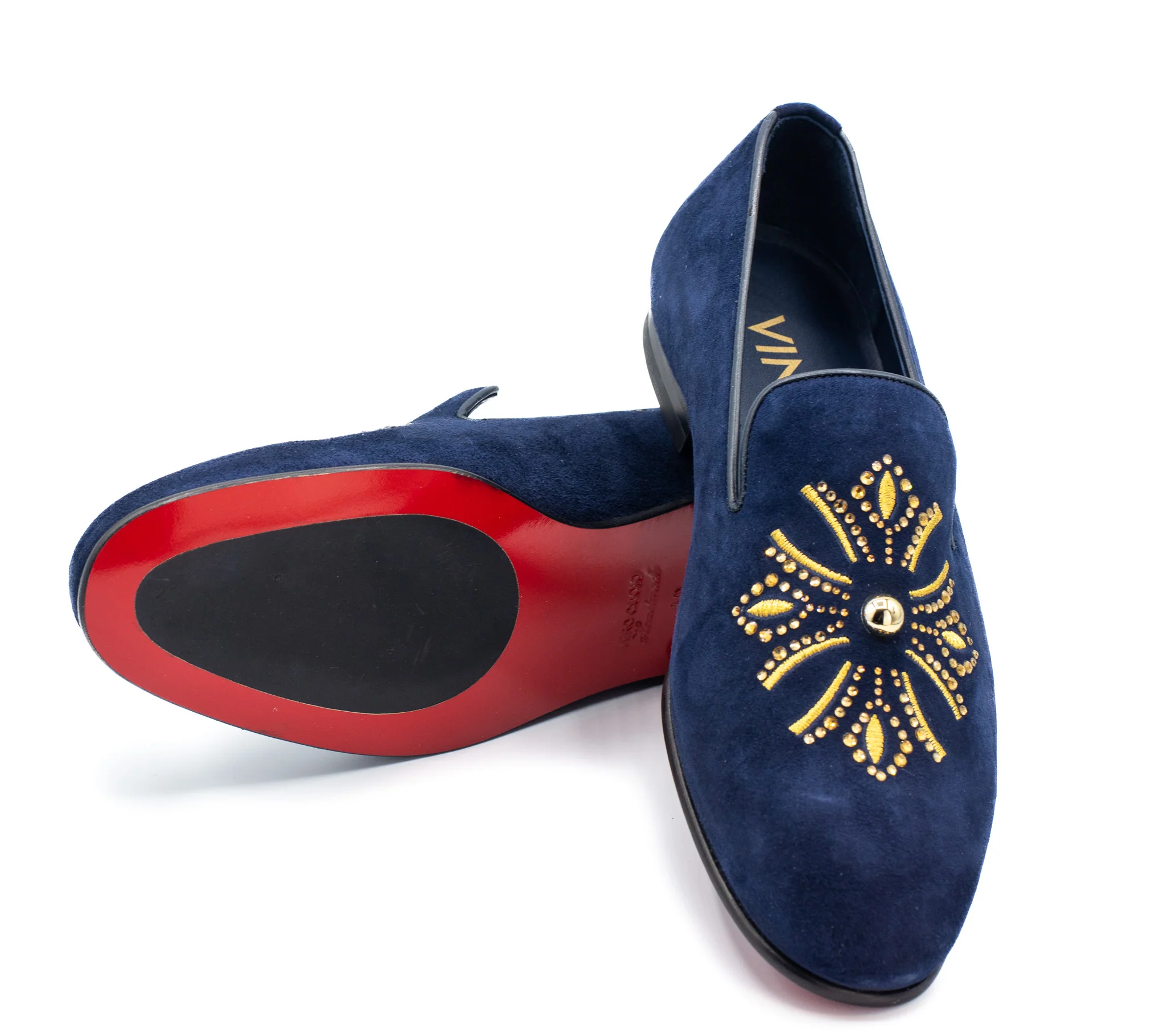 The Lazio Shoe Navy Blue Suede Slip-on Loafer Men Shoe - Image 4