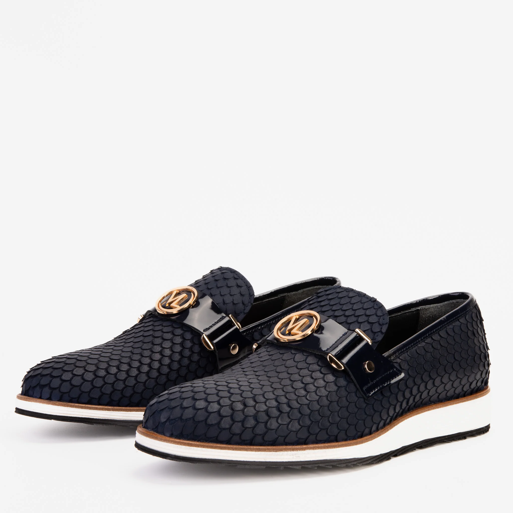 The Legacy Navy Blue Leather Men Casual Loafer Shoe - Image 2