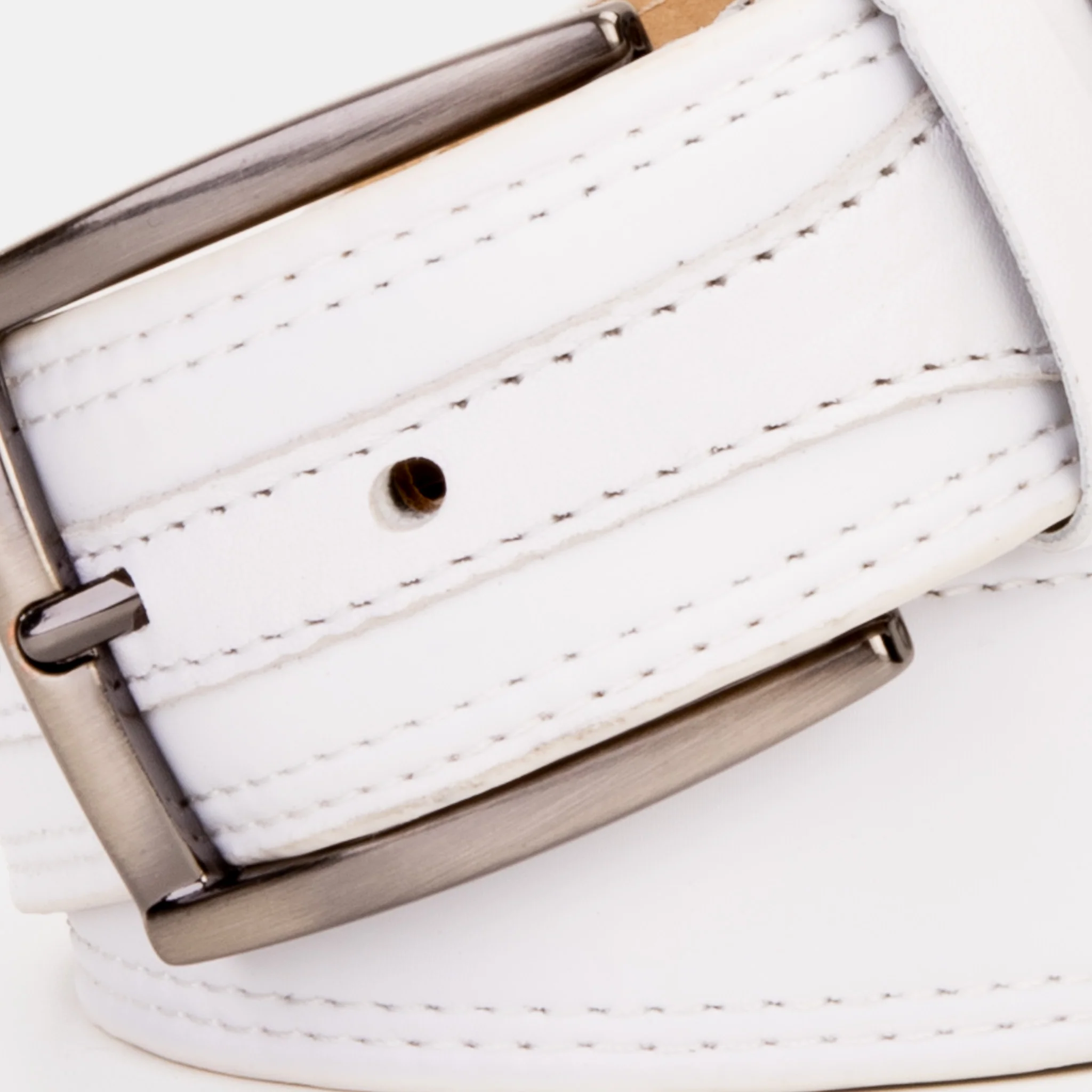 The Lexington White Leather Belt - Image 2