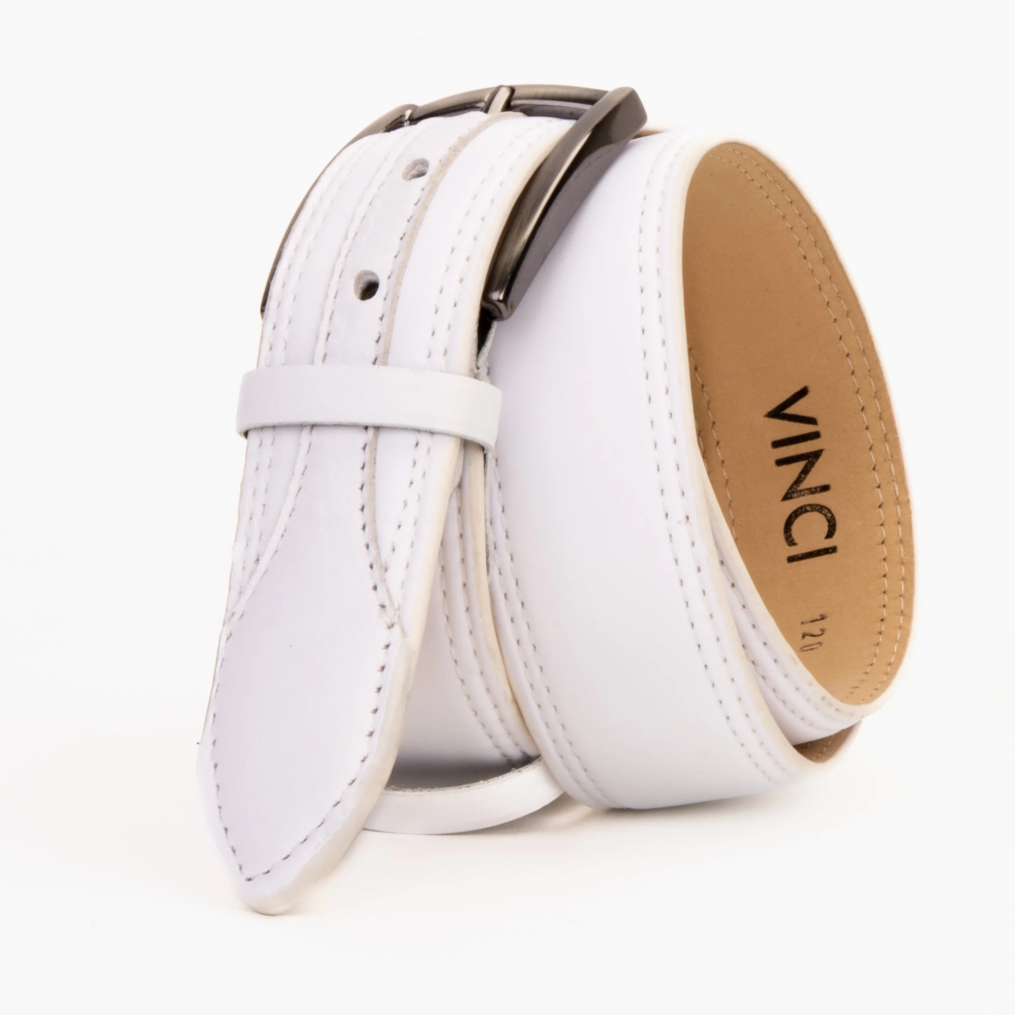 The Lexington White Leather Belt - Image 5