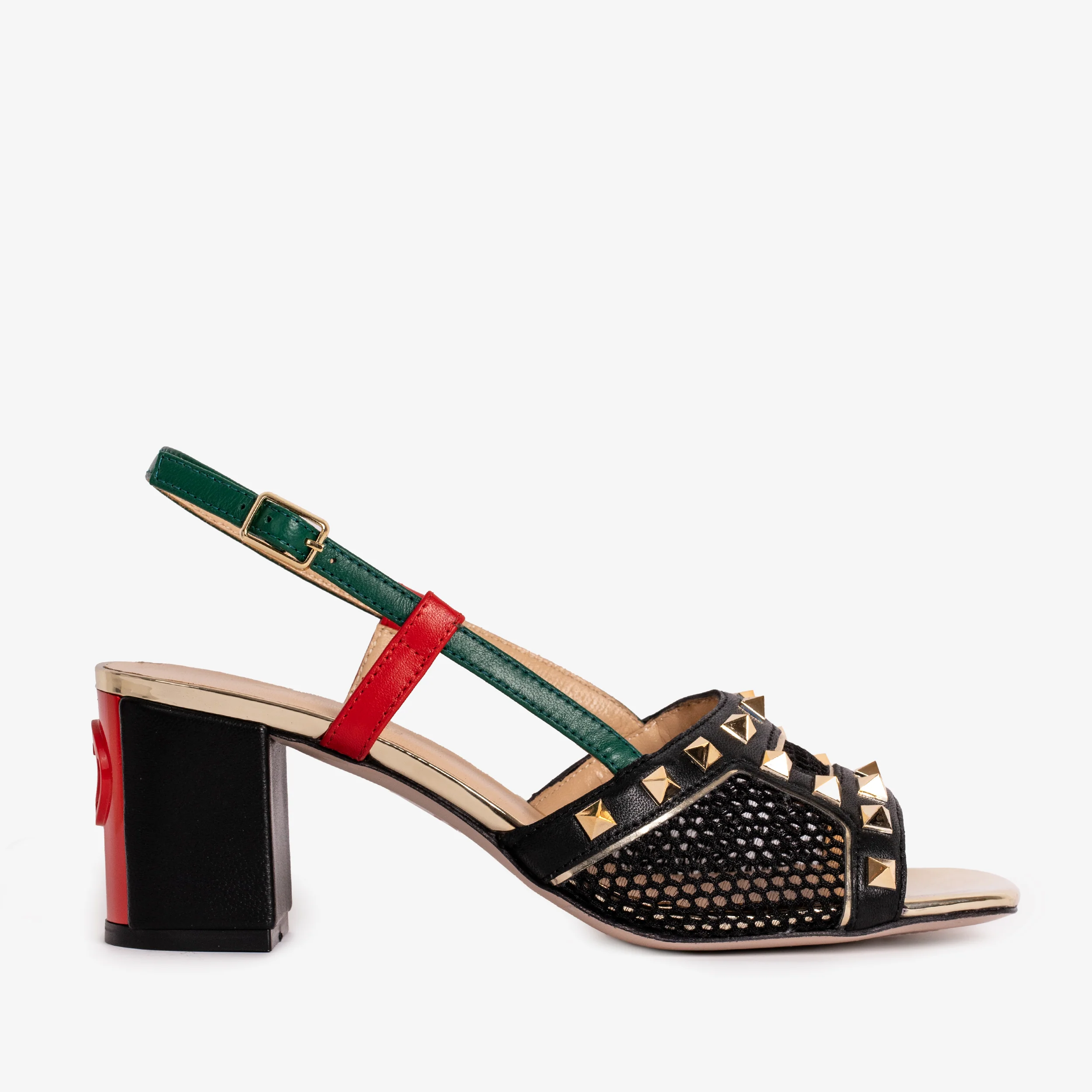 The Linea Black Leather Women Slingback Sandal - Image 2