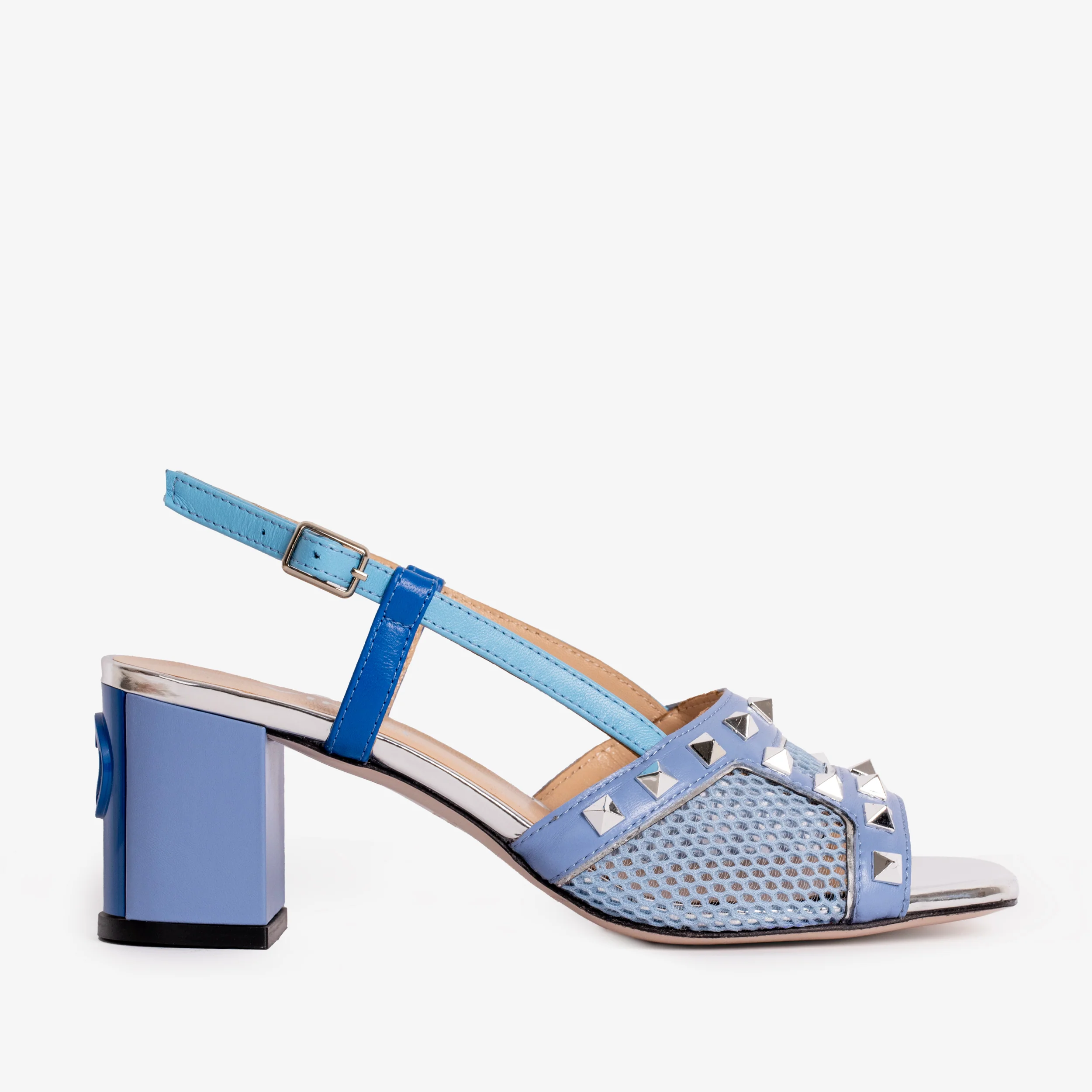 The Linea Blue Leather Women Slingback Sandal - Image 2