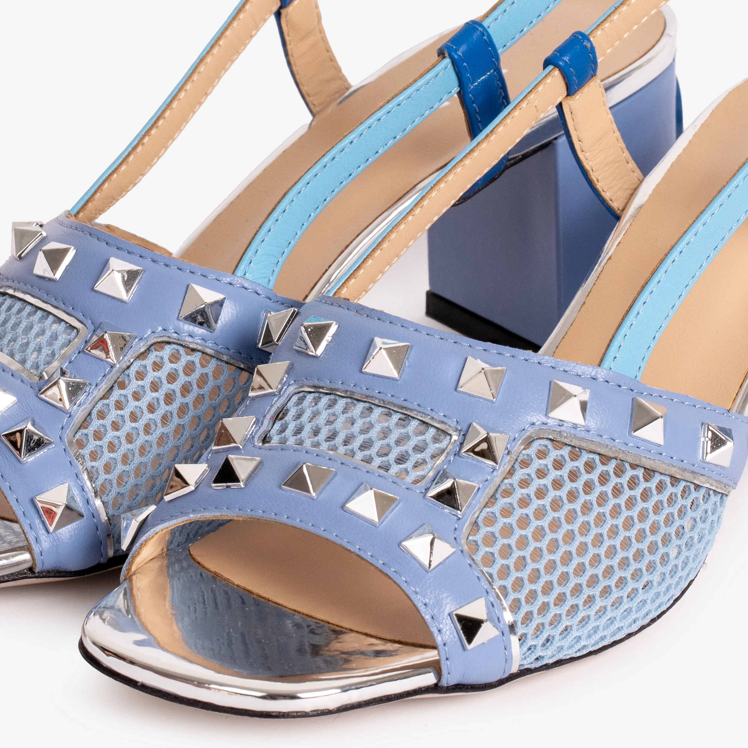 The Linea Blue Leather Women Slingback Sandal - Image 4