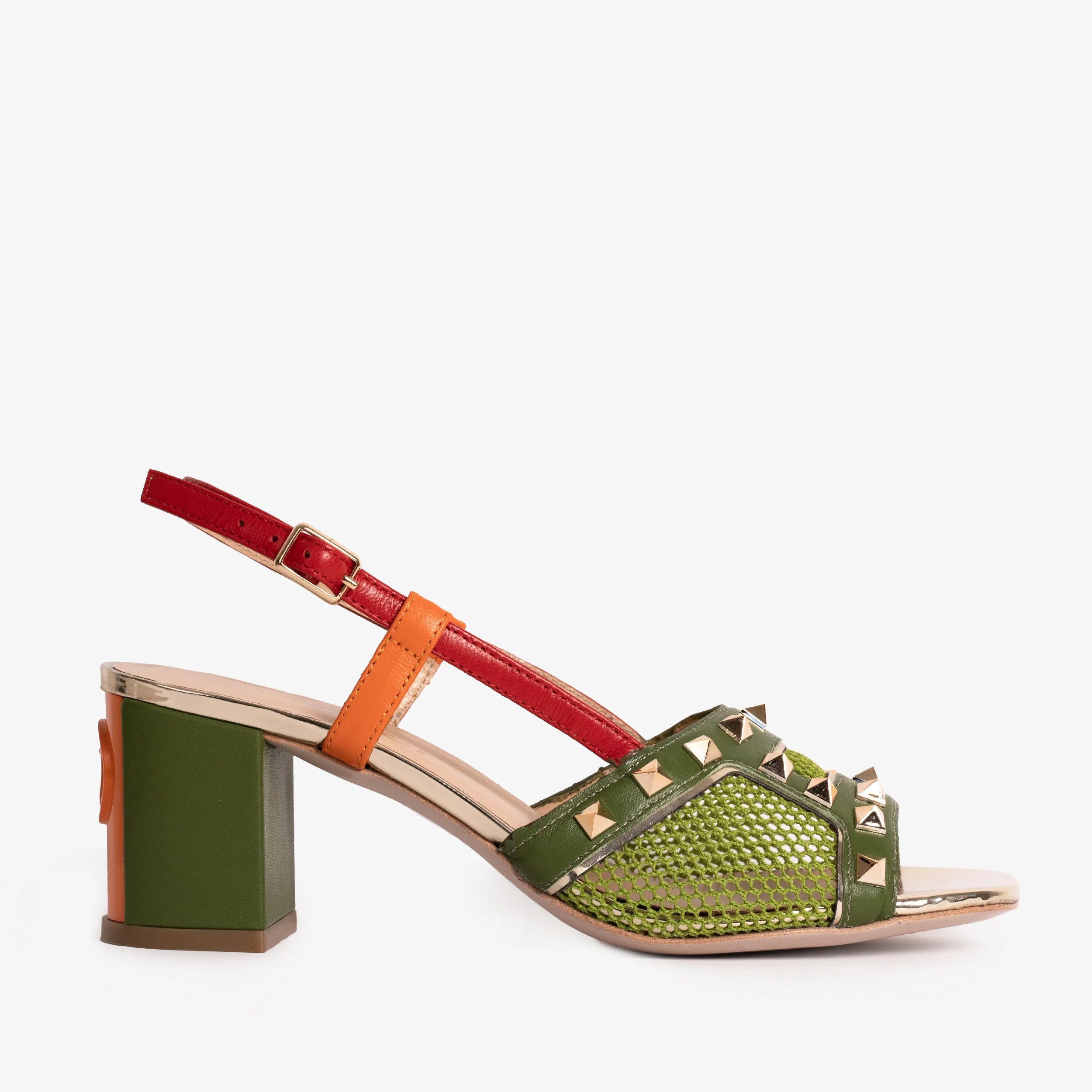The Linea Green Leather Women Slingback Sandal - Image 2