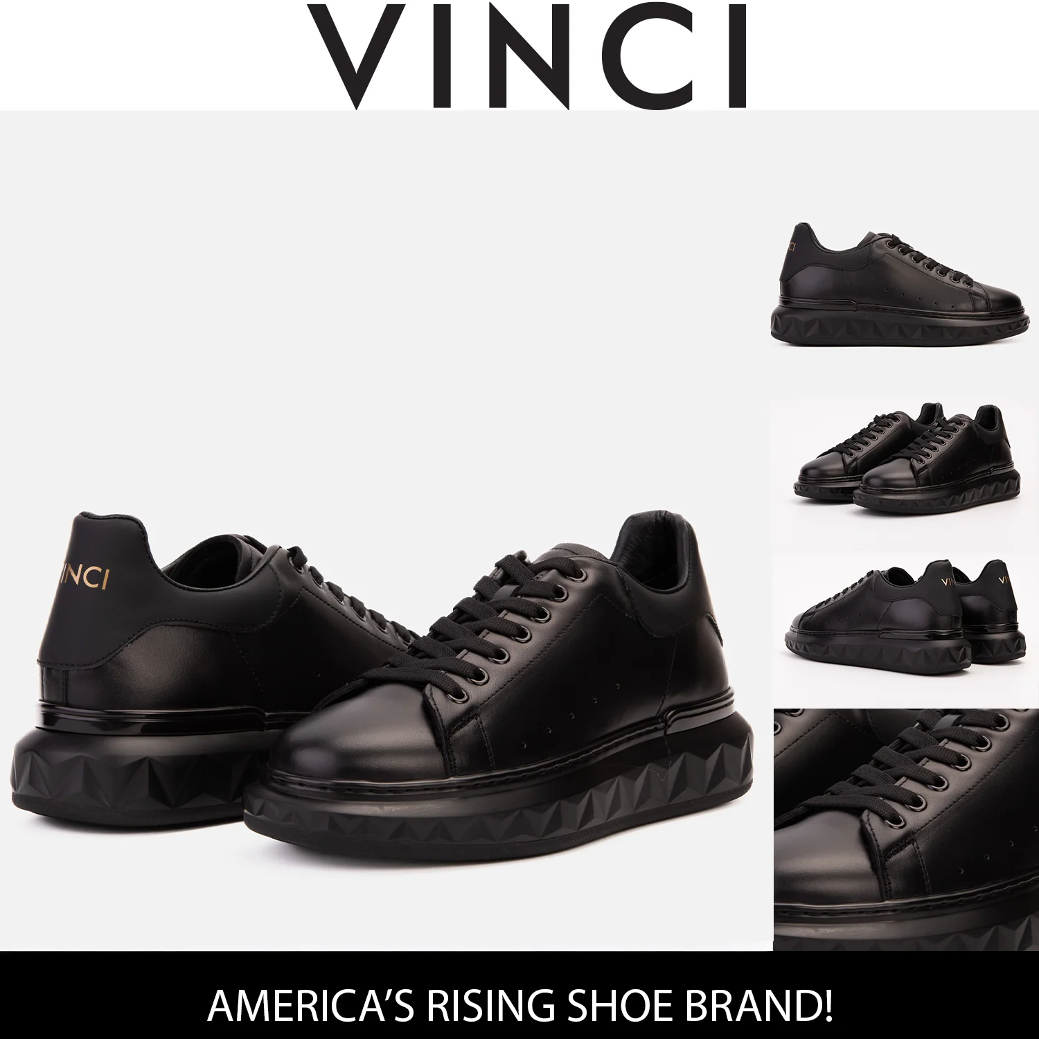 The Linq Black Leather Men Sneaker - Image 4