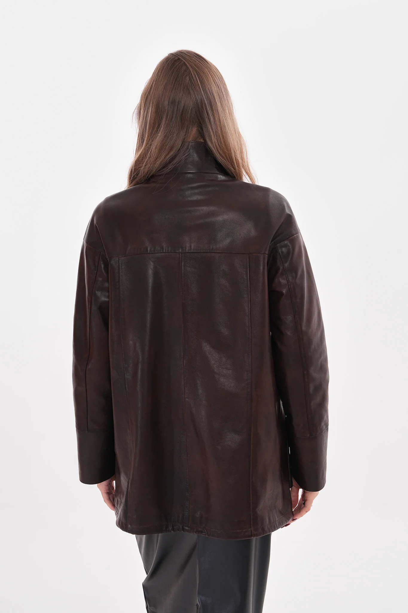 The Liora Brown Leather Women Jacket - Image 4