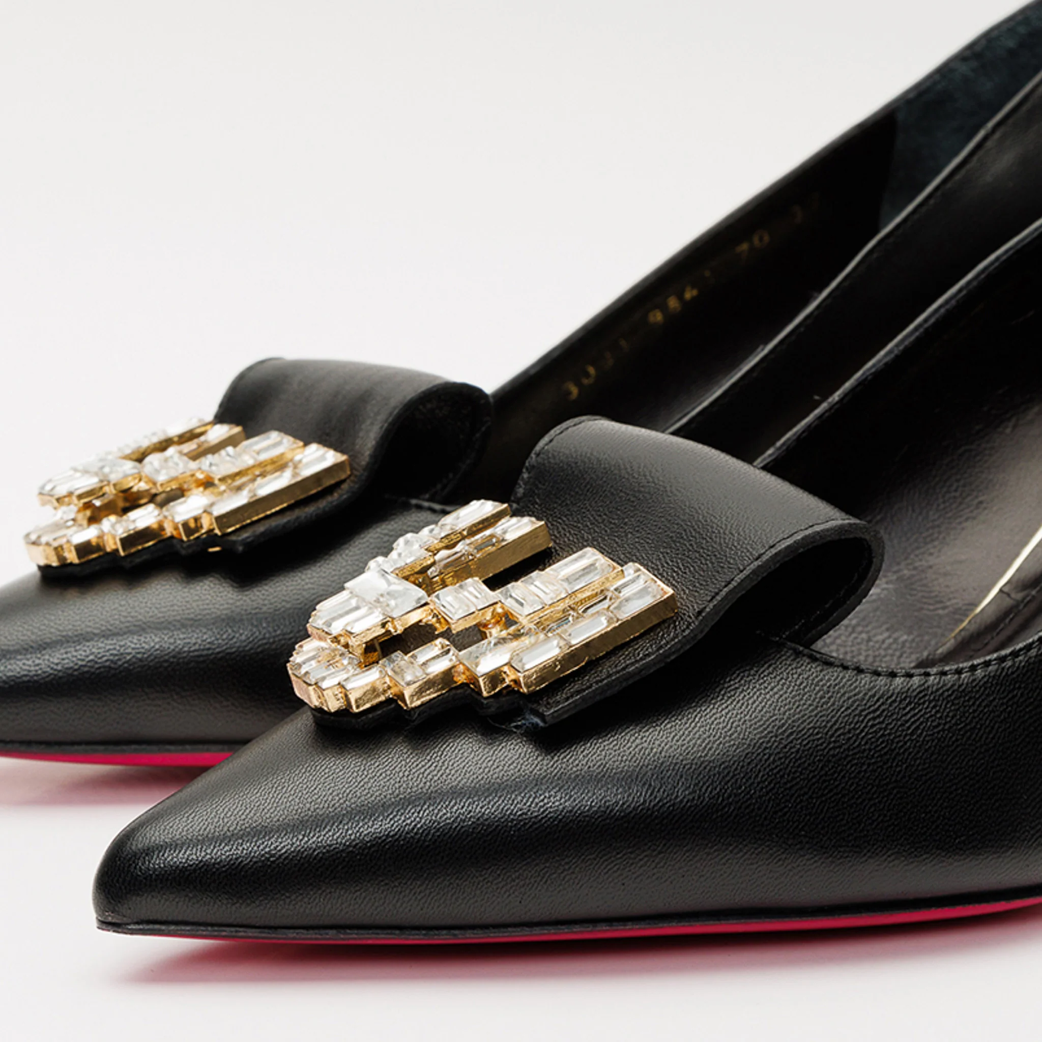 The Love Black Leather Block Heel Pump Women Shoe - Image 4
