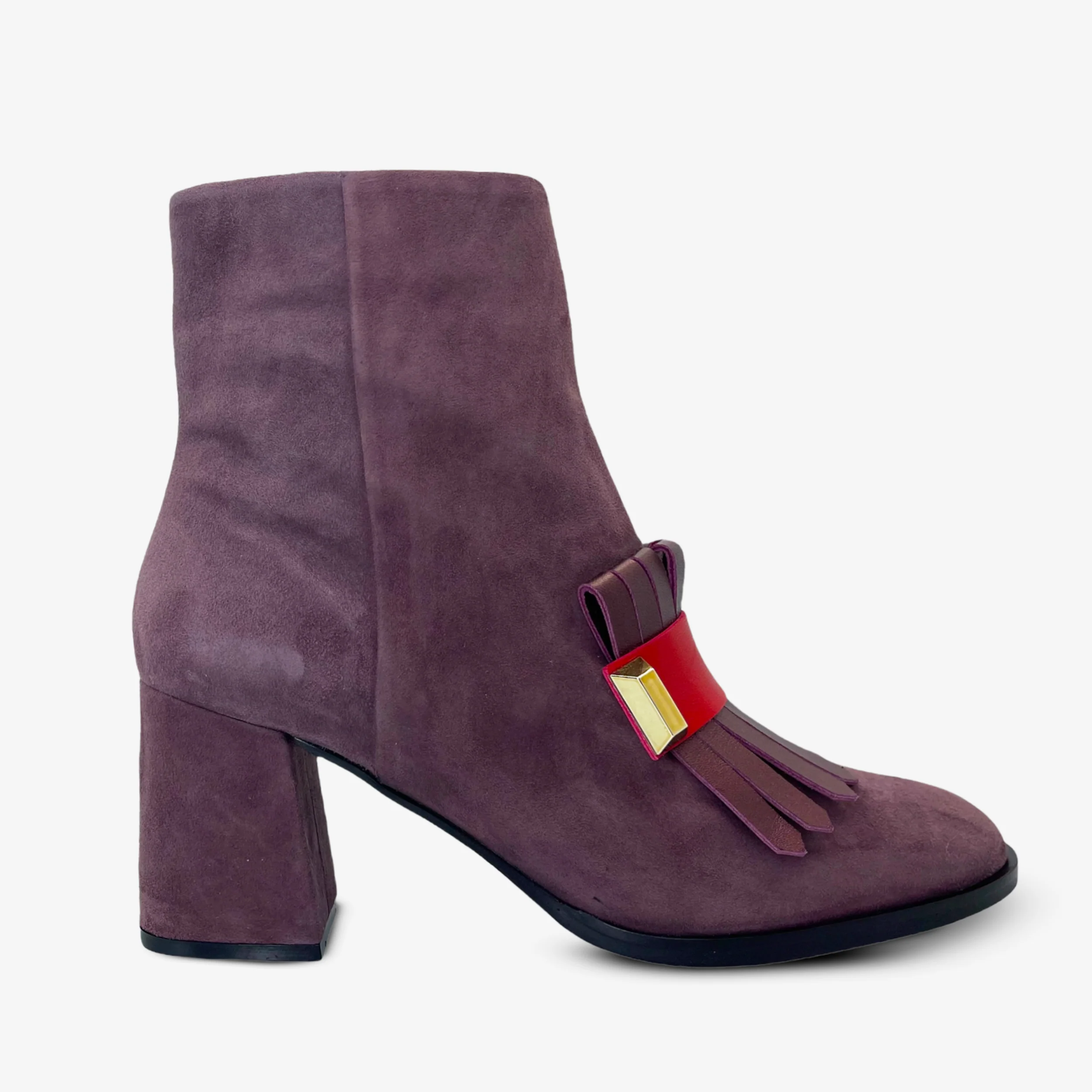 The Luksor Rose Suede Leather Block Heel Women Boot - Image 2