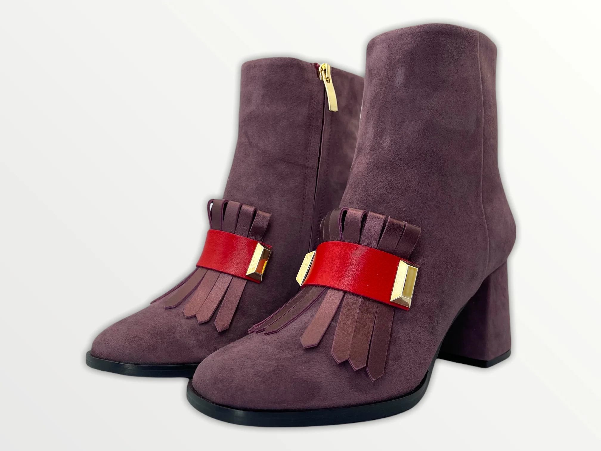 The Luksor Rose Suede Leather Block Heel Women Boot - Image 3