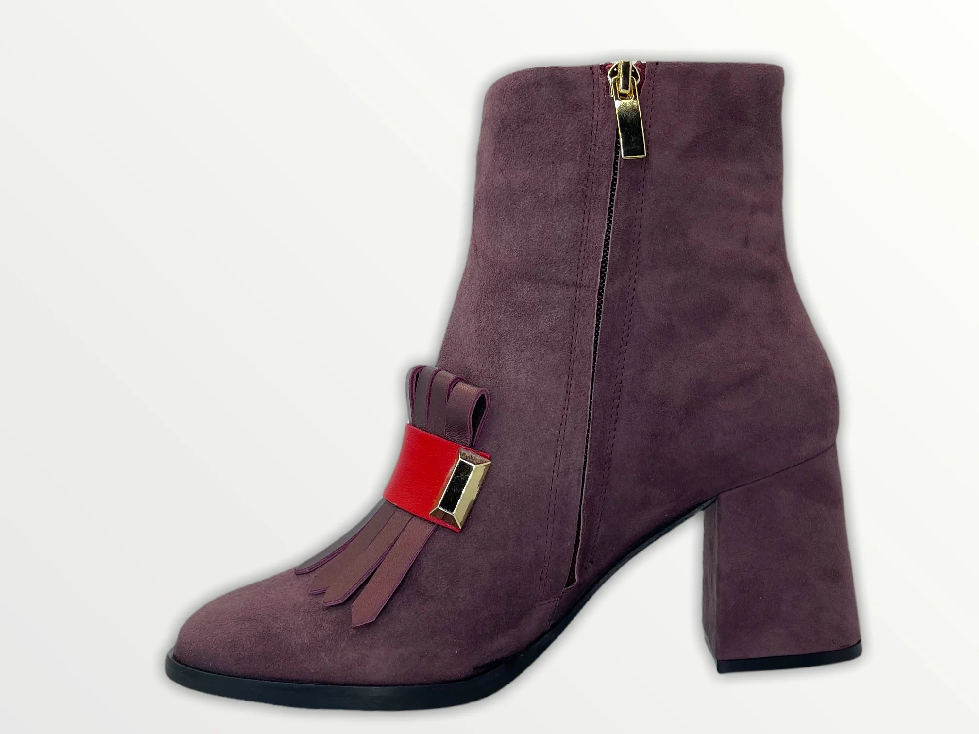 The Luksor Rose Suede Leather Block Heel Women Boot - Image 4