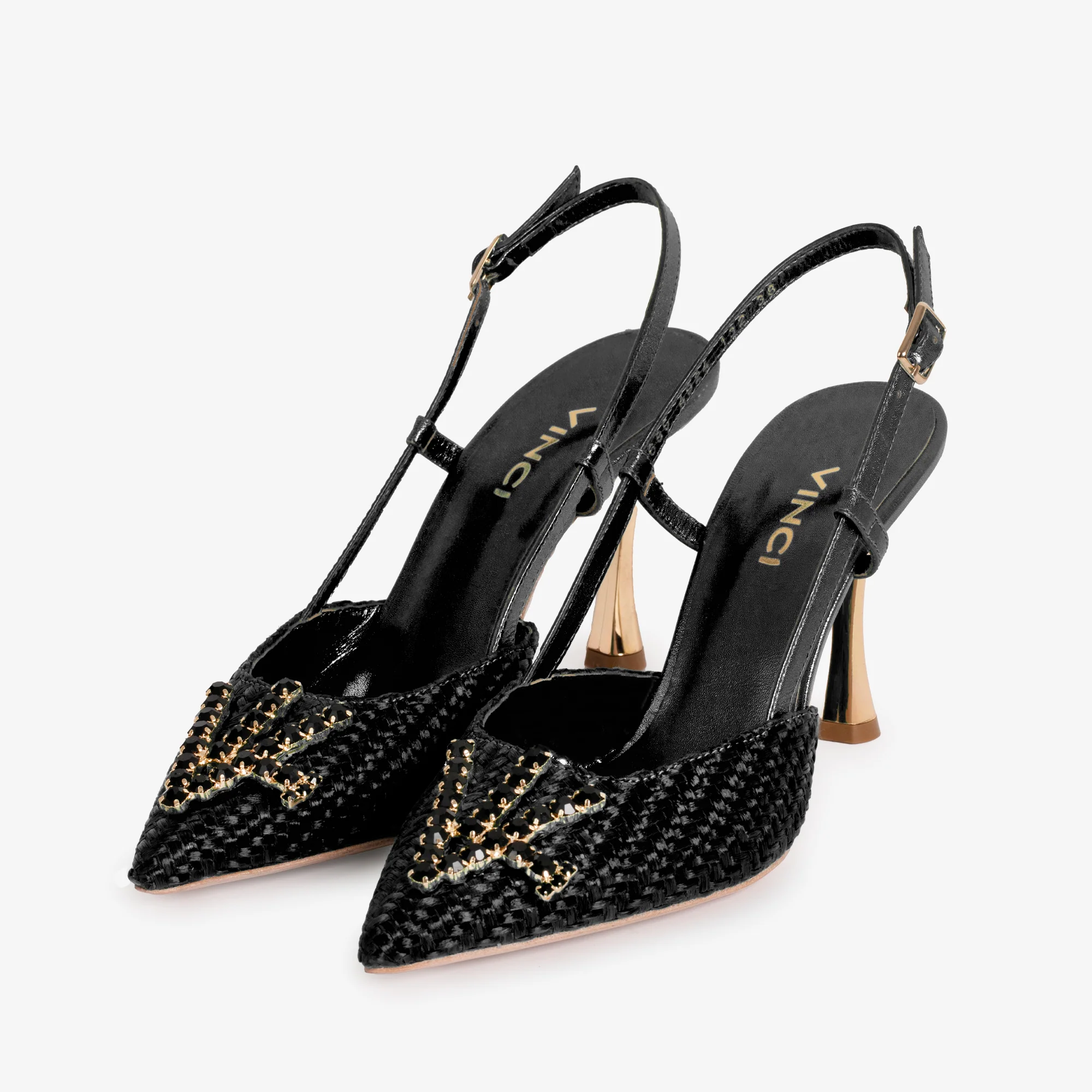 The Luna Black Leather Slingback Women Sandal - Image 3