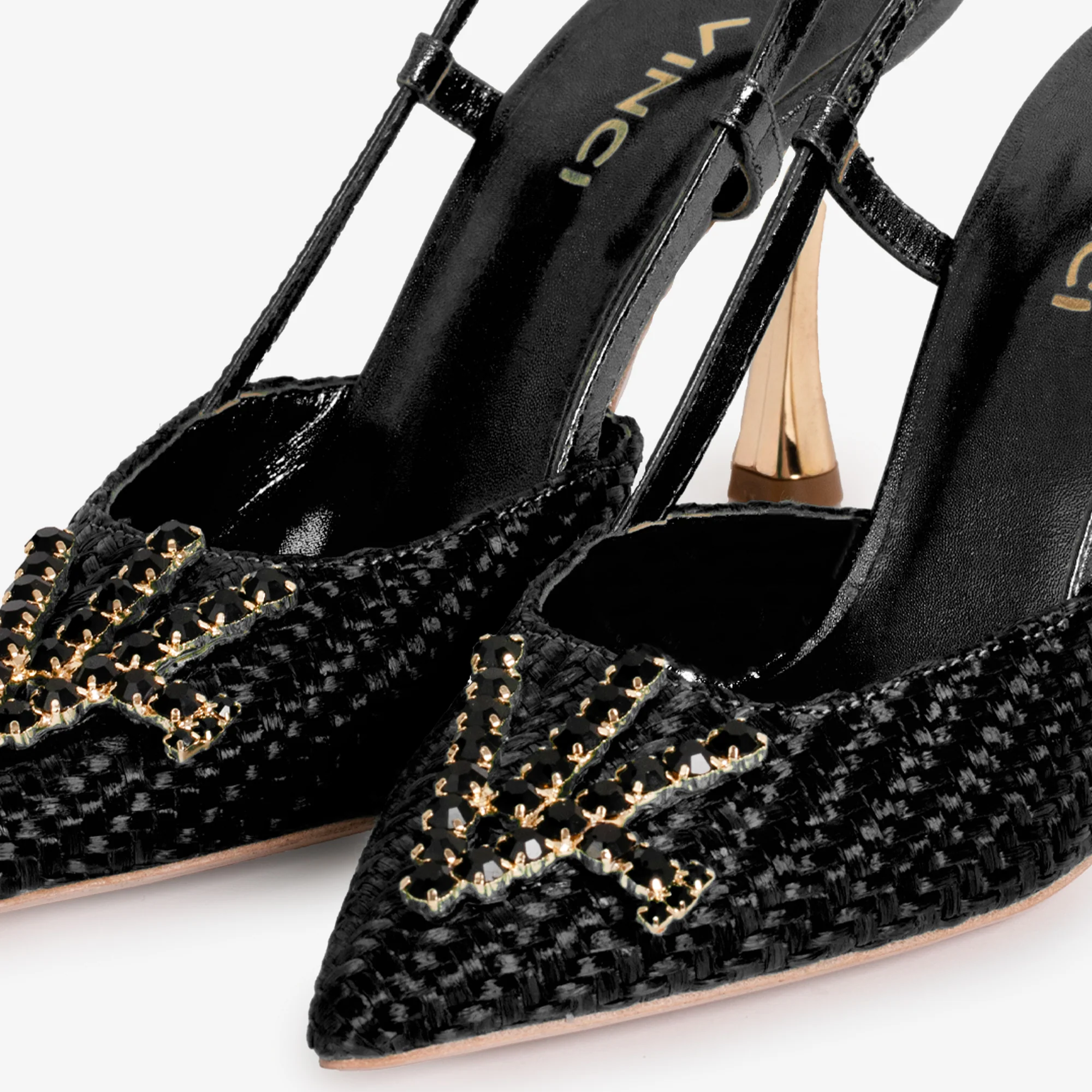 The Luna Black Leather Slingback Women Sandal - Image 4