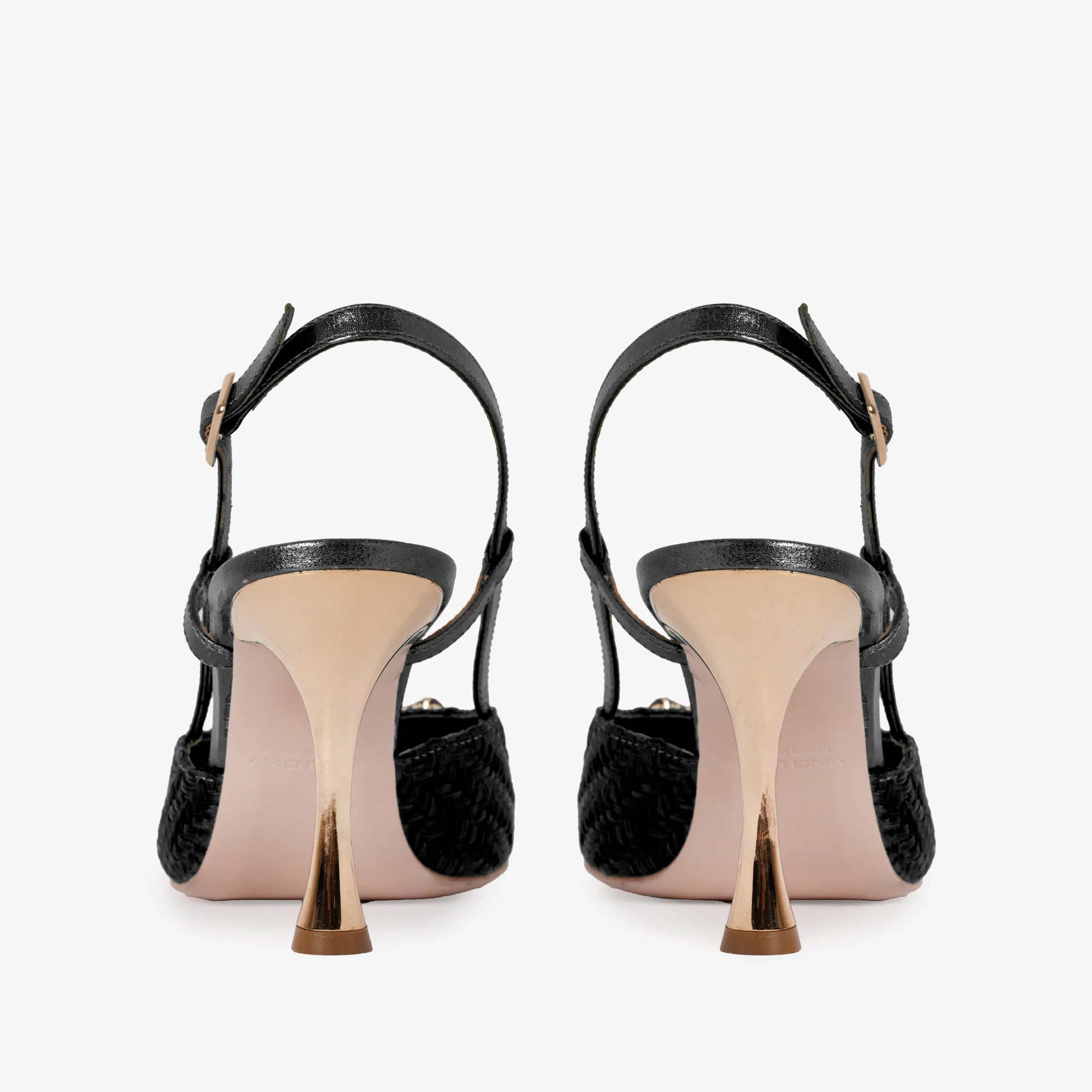 The Luna Black Leather Slingback Women Sandal - Image 5